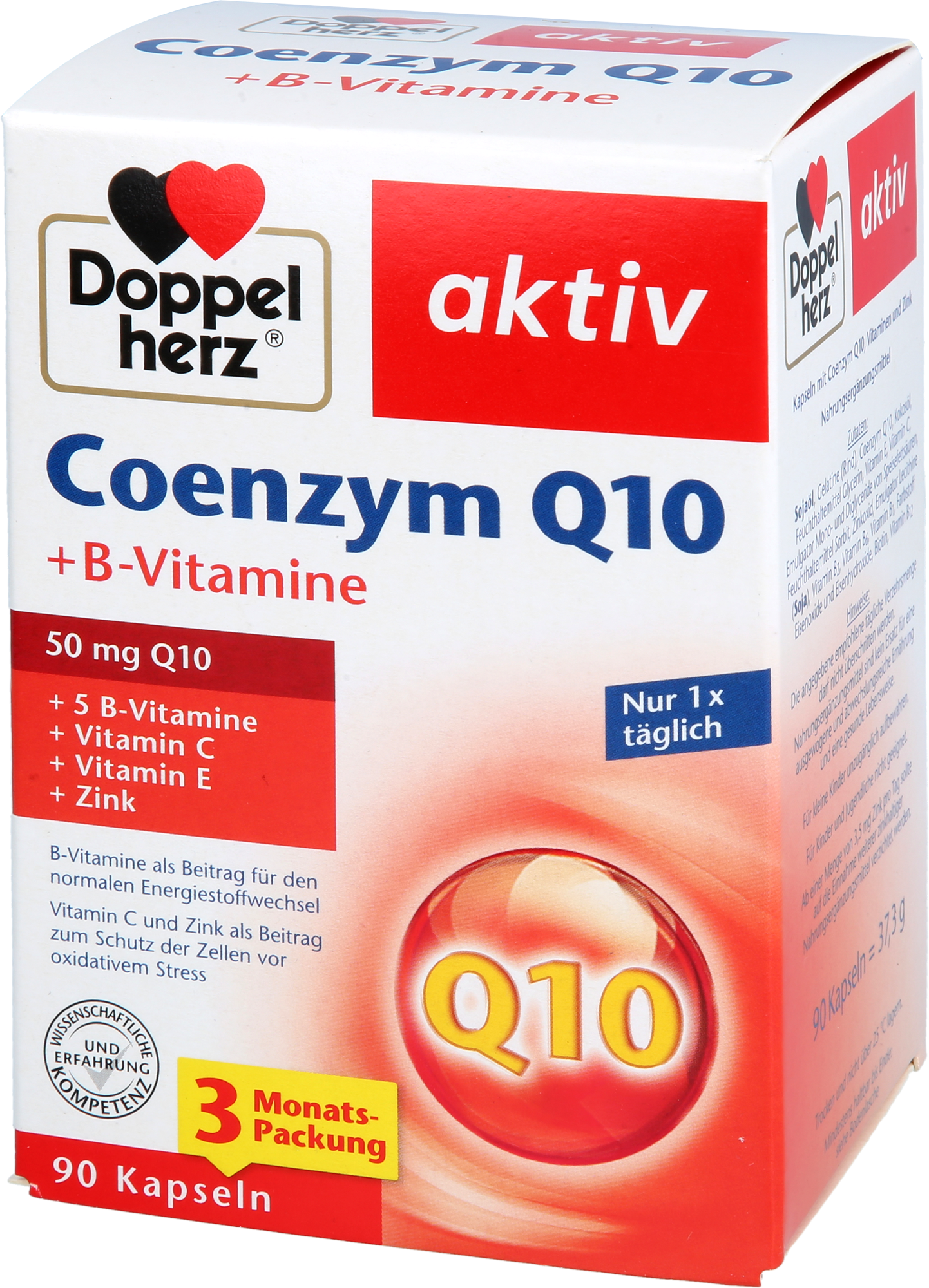 DOPPELHERZ Coenzym Q10+B Vitamine Kapseln 90 St