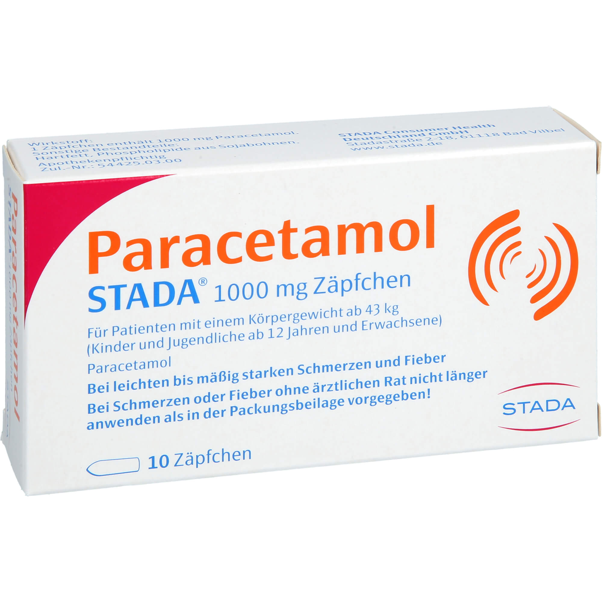 PARACETAMOL STADA 1000 mg Zäpfchen