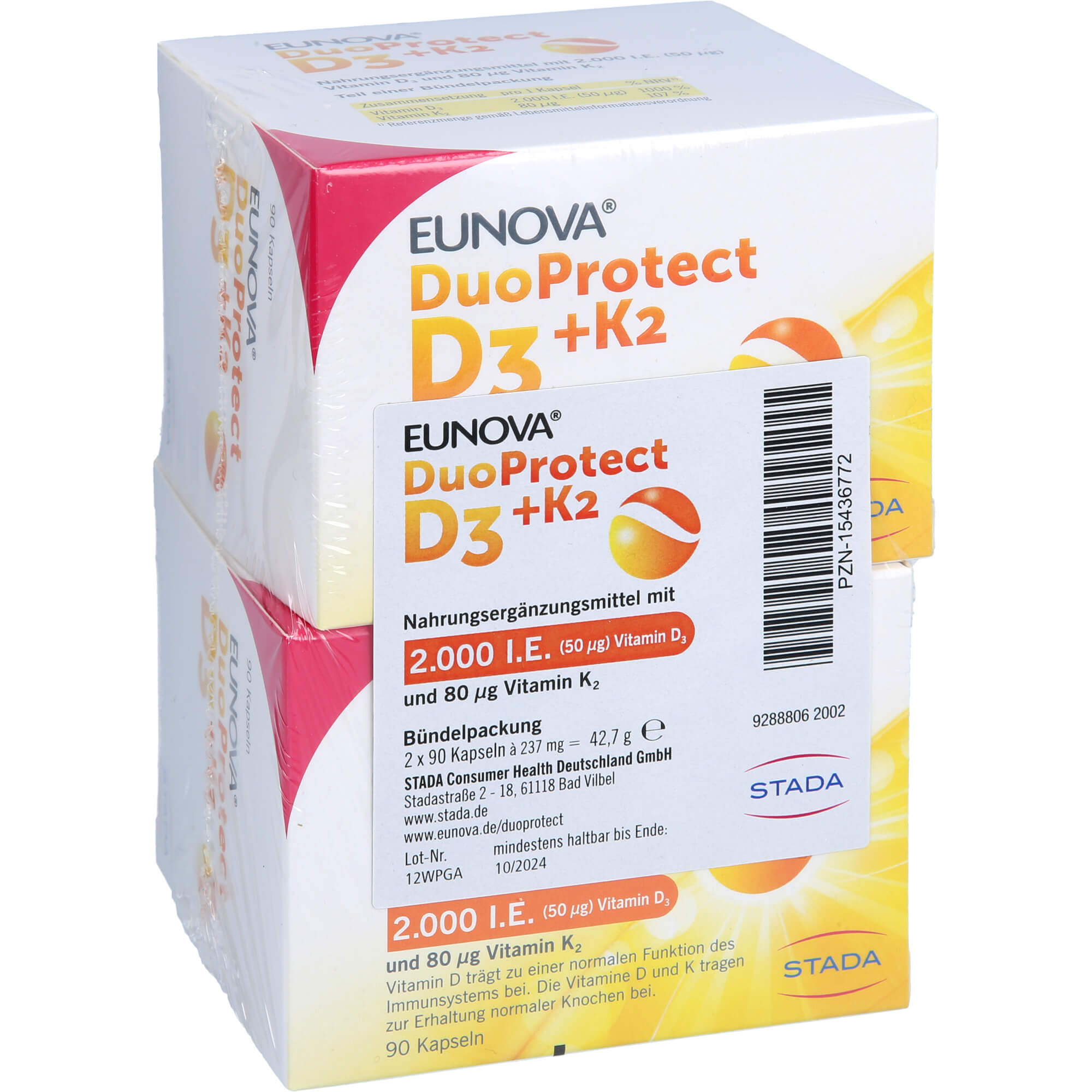 EUNOVA DuoProtect D3+K2 2000 I.E./80 μg Kaps.Kombi