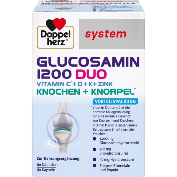 DOPPELHERZ Glucosamin 1200 Duo system Kombipackung 120 St