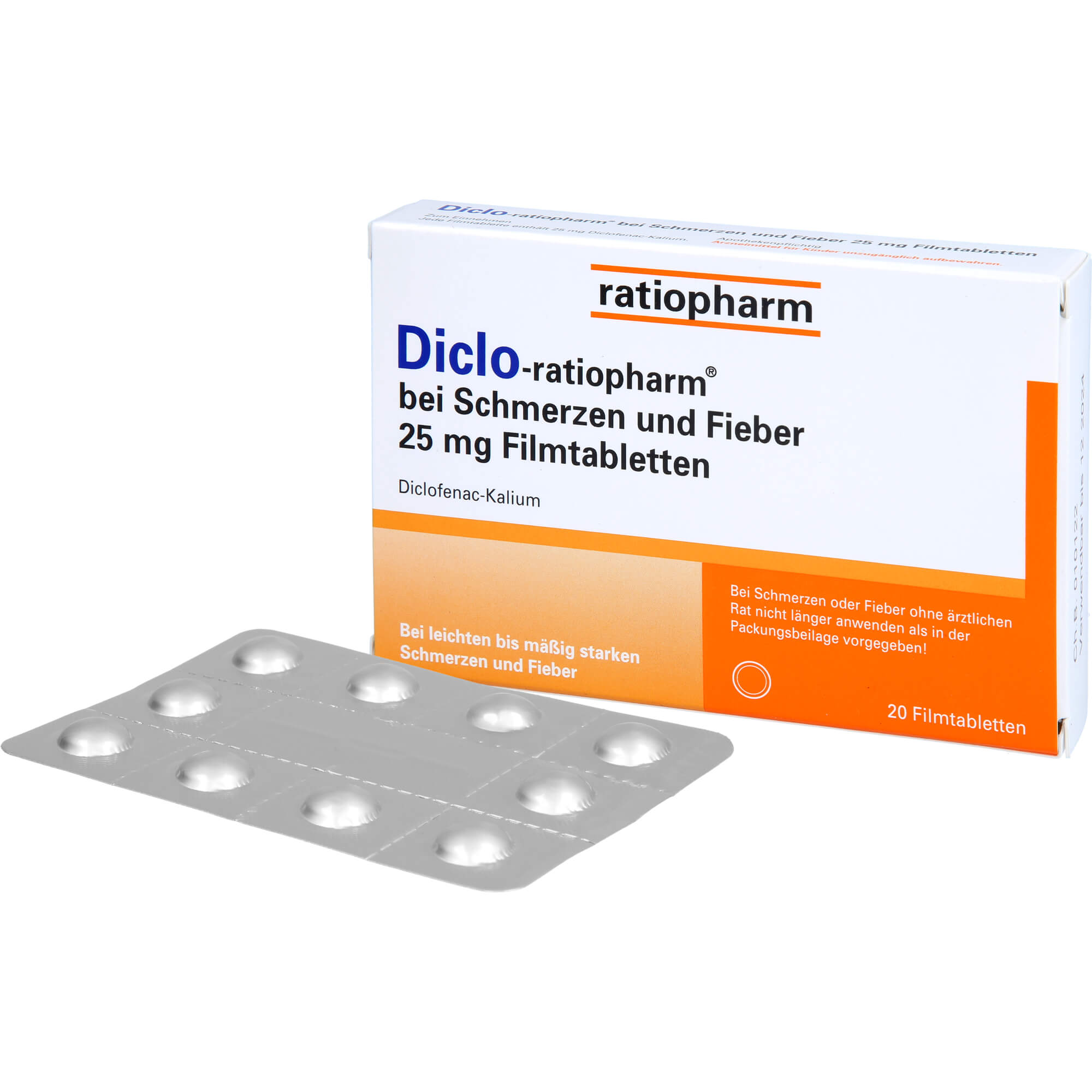 DICLO-RATIOPHARM bei Schmerzen u.Fieber 25 mg FTA