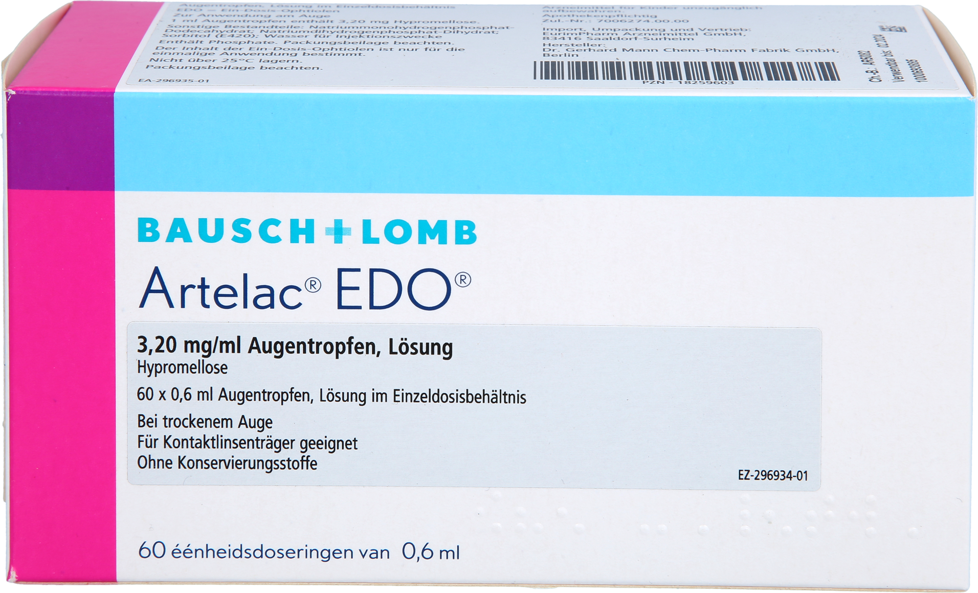 ARTELAC EDO 3,20 mg/ml Augentropfen Lösung 60X0.6 ml