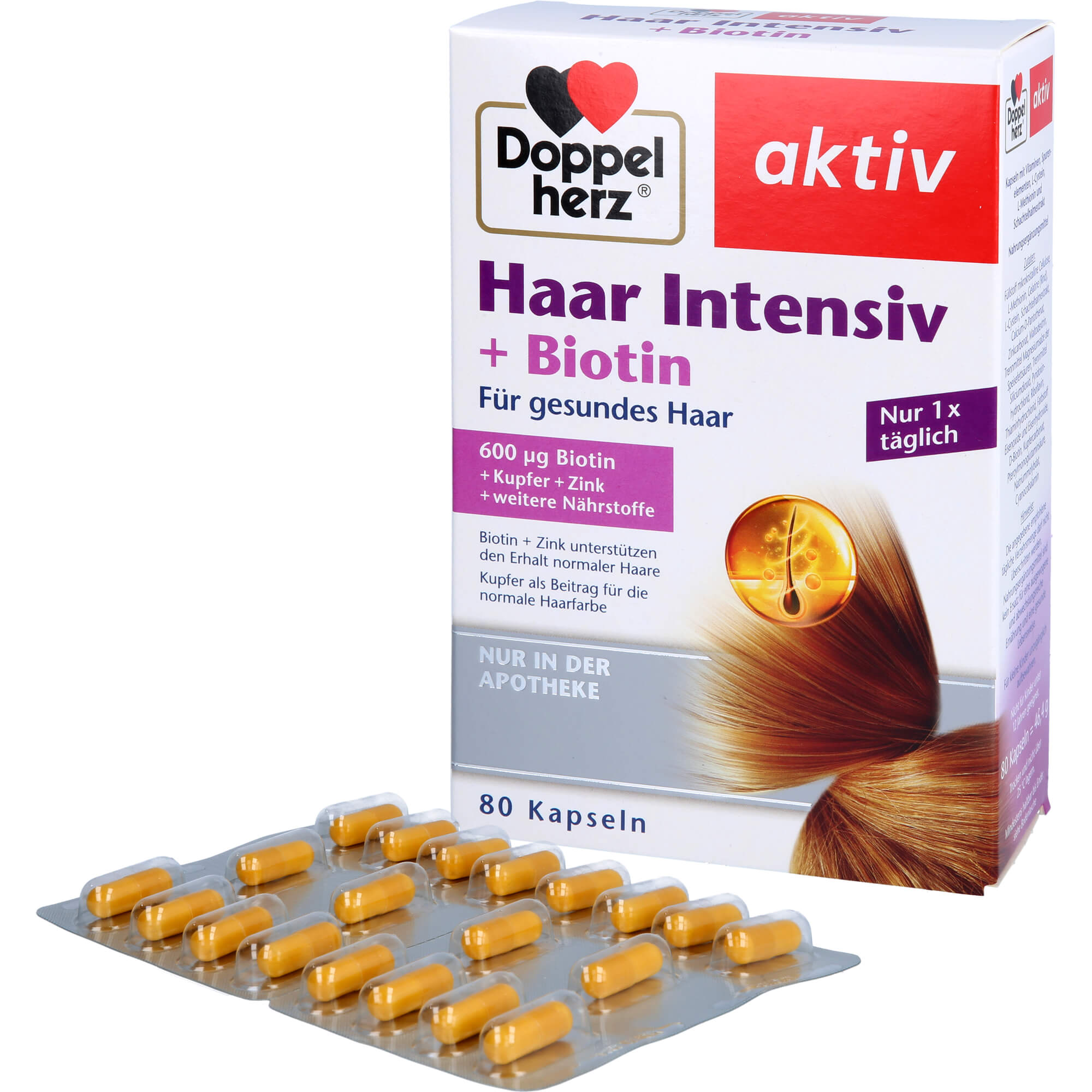 DOPPELHERZ Haar Intensiv+Biotin Kapseln 80 St