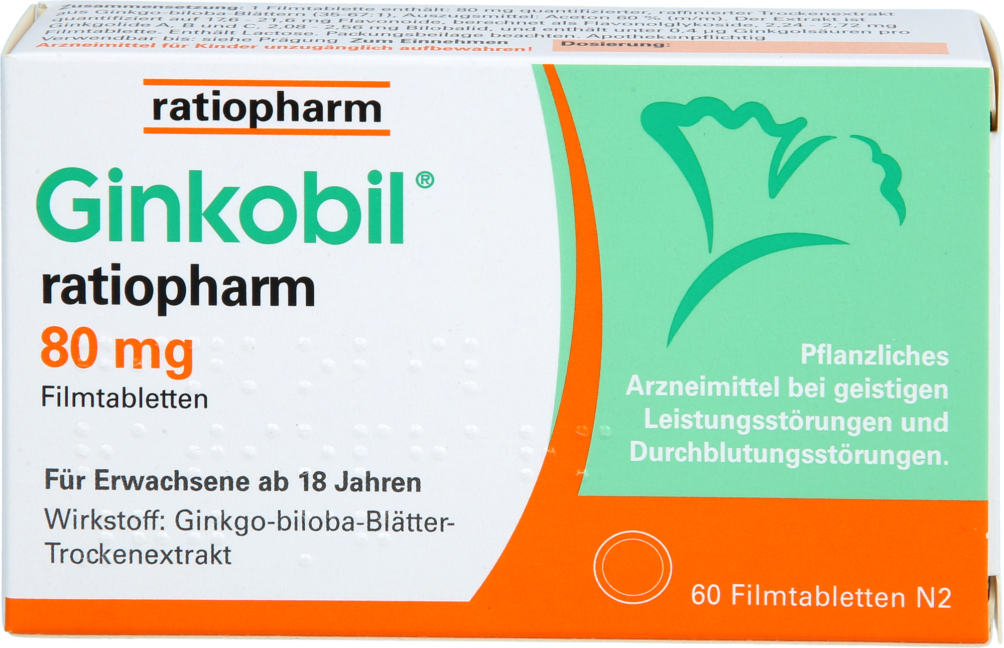 GINKOBIL-ratiopharm 80 mg Filmtabletten 60 St