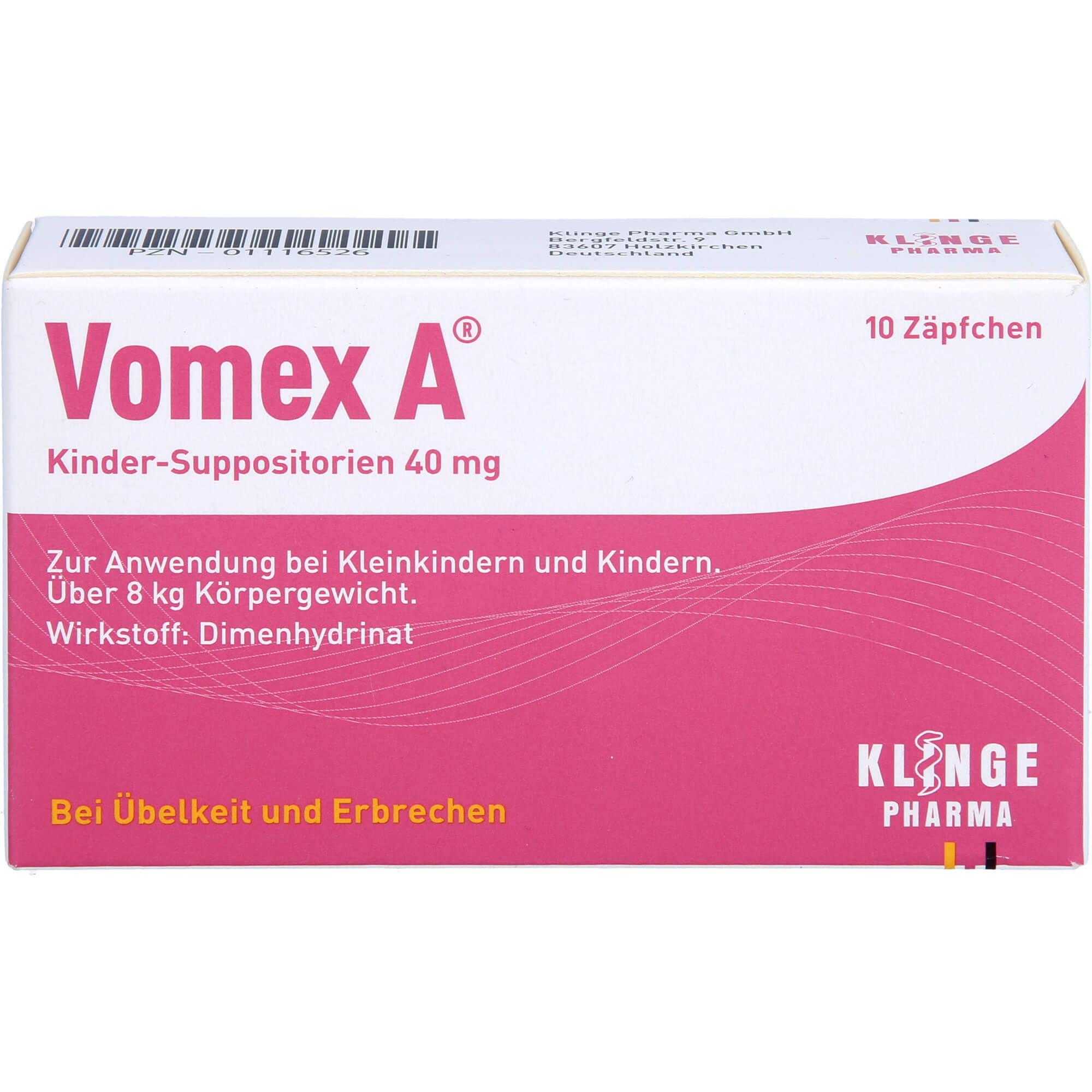 VOMEX A Kinder-Suppositorien 40 mg 10 St