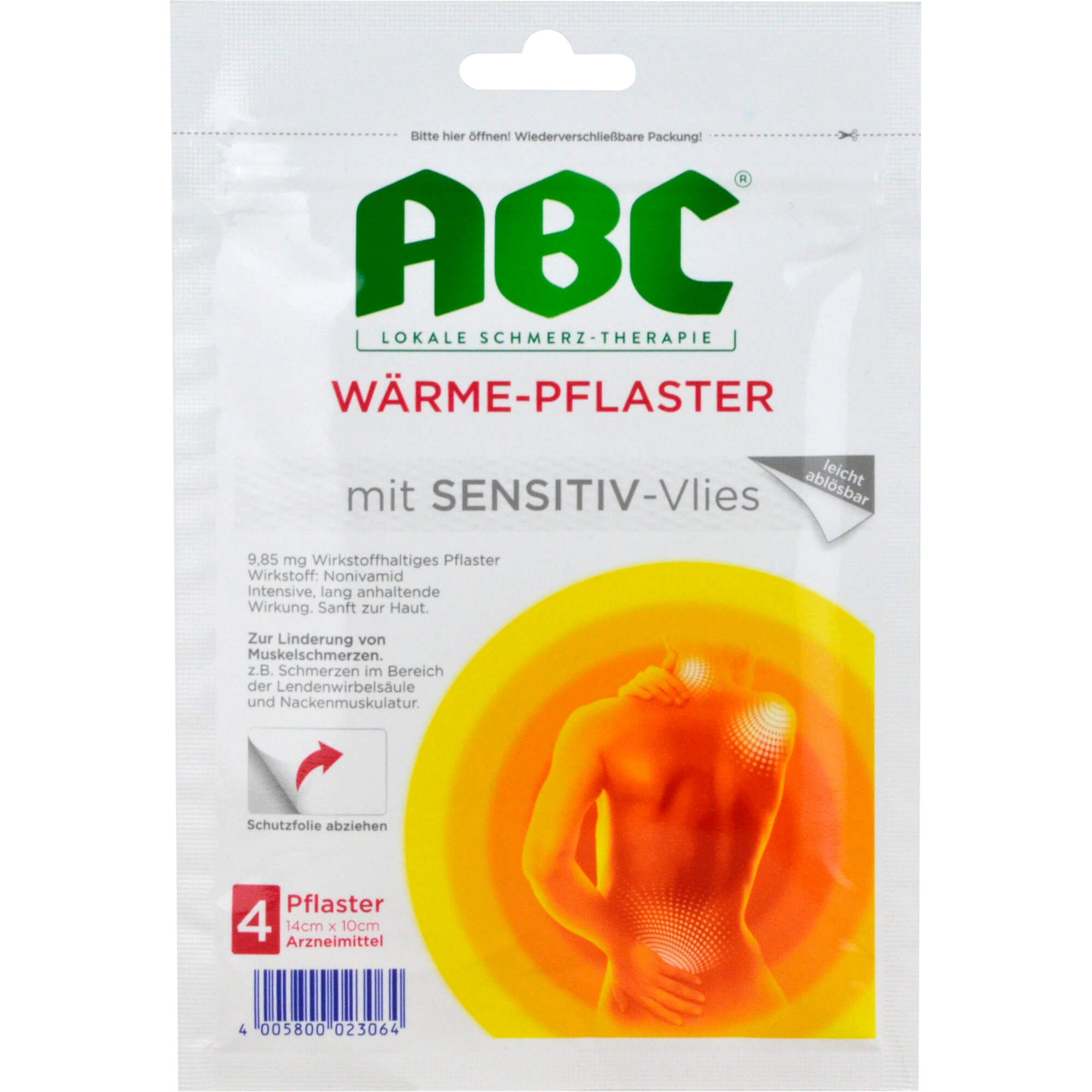 ABC Wärme-Pflaster sensitive-Vlies Hansaplast med 4 St