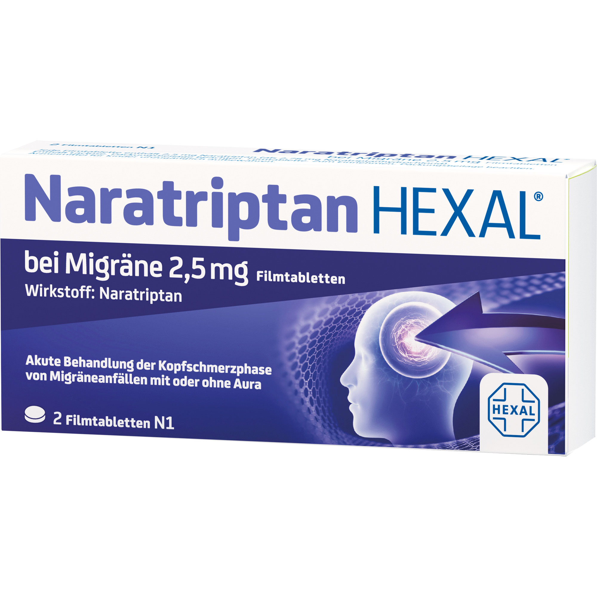 NARATRIPTAN HEXAL bei Migräne 2,5 mg Filmtabletten
