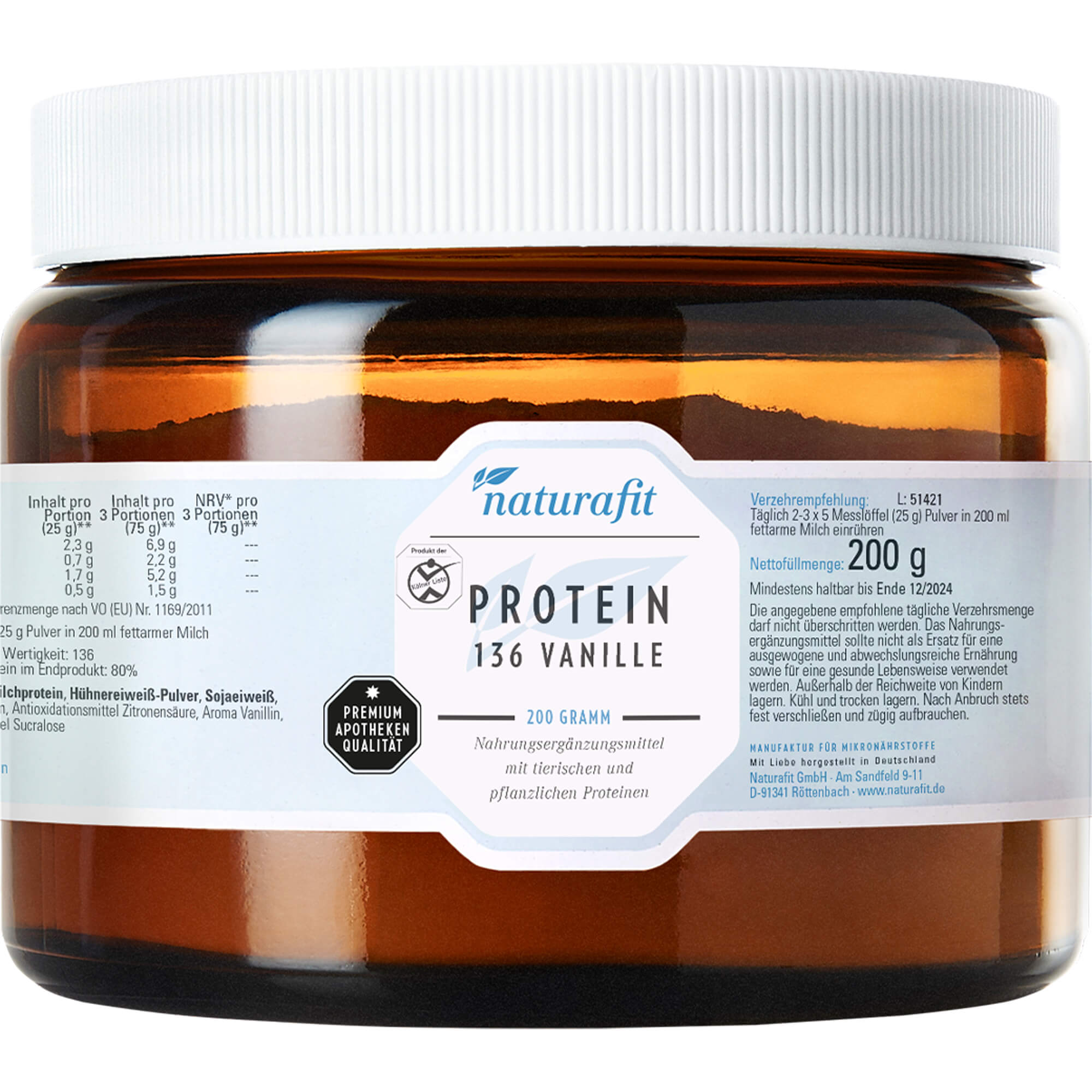 NATURAFIT Protein 136 Vanille Pulver