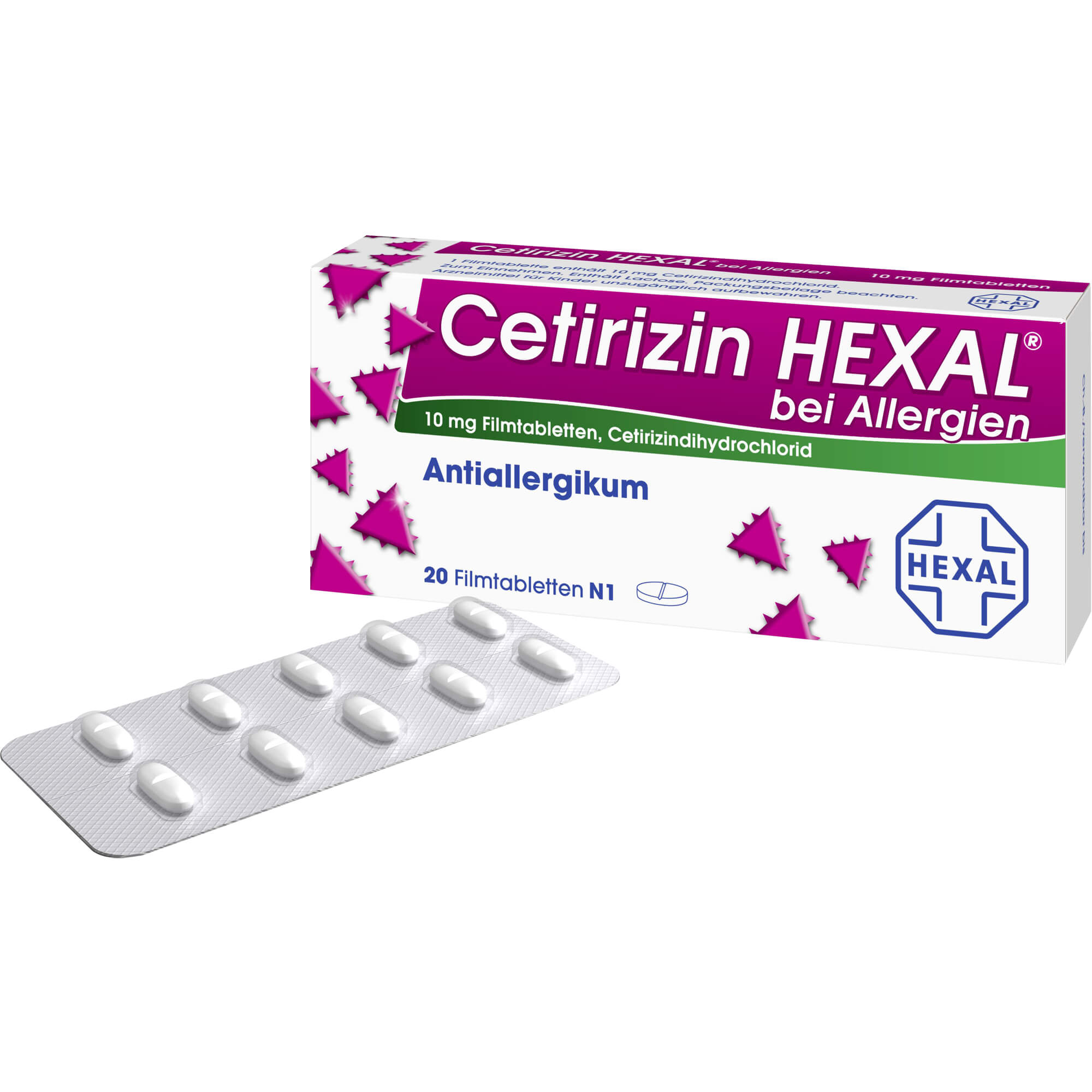 CETIRIZIN HEXAL Filmtabletten bei Allergien 20 St