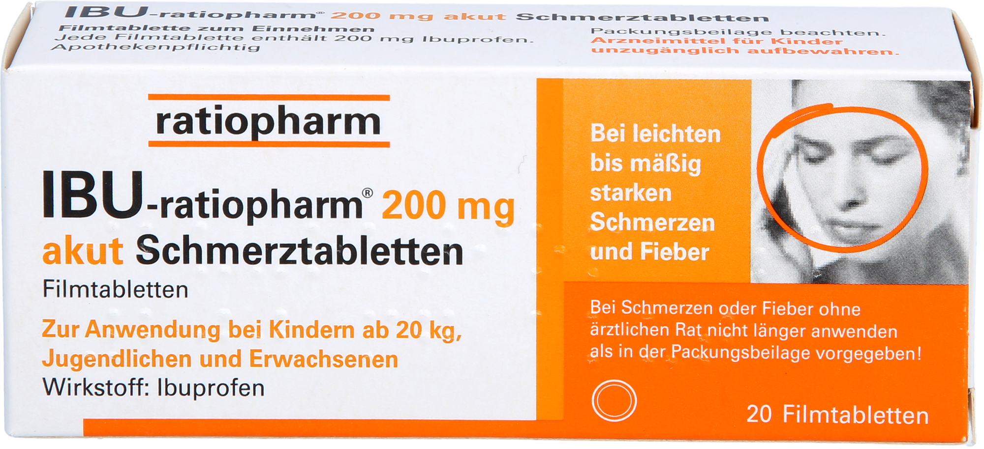 IBU-RATIOPHARM 200 mg akut Schmerztbl.Filmtabl. 20 St