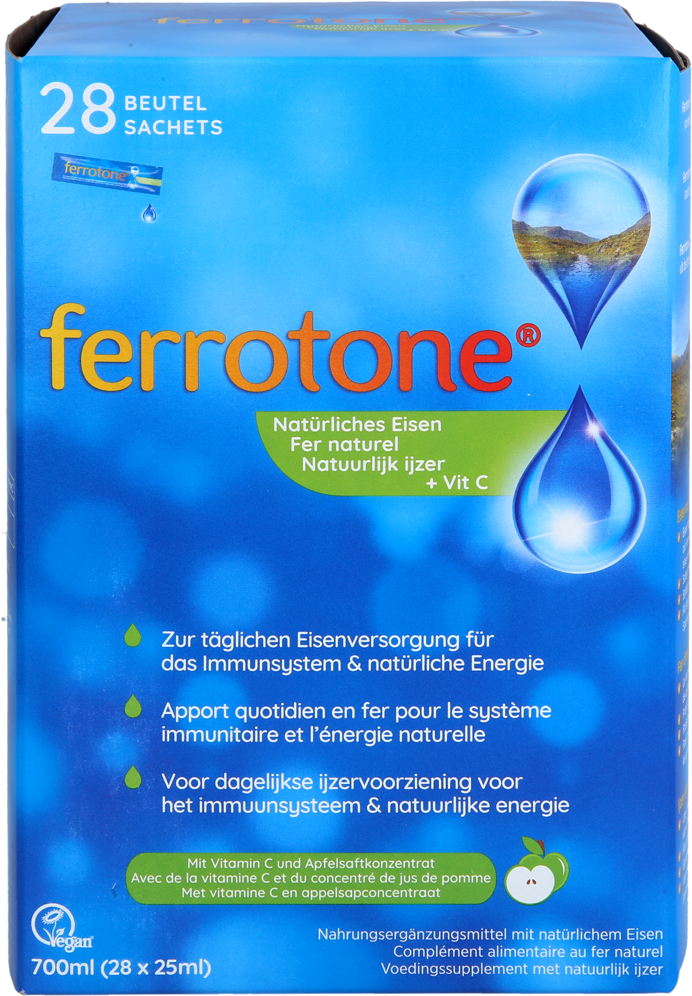 FERROTONE natürliches Eisen plus Vitam.C Apfel Btl