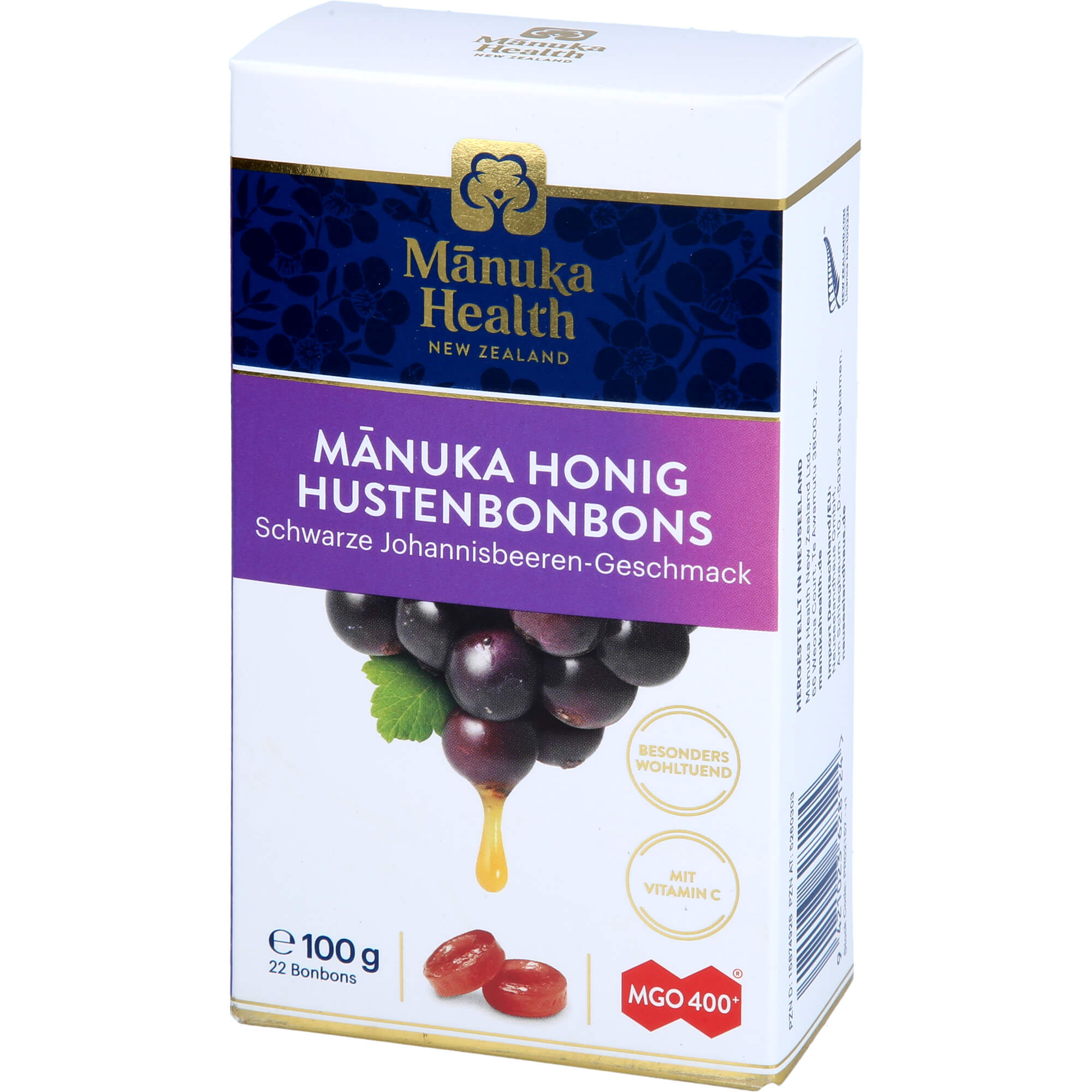 MANUKA HEALTH MGO 400+ Lutschbonb.schw.Johannisb.