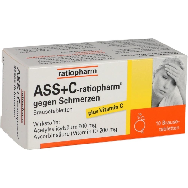 ASS + C-ratiopharm gegen Schmerzen Brausetabletten 10 St