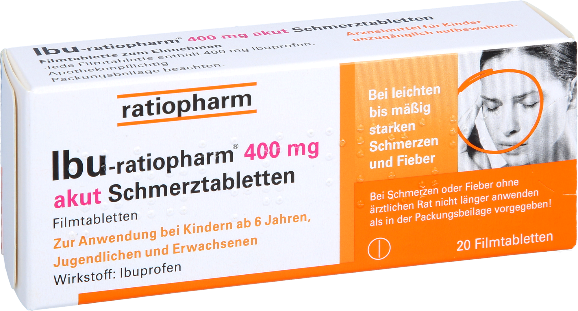 IBU-RATIOPHARM 400 mg akut Schmerztbl.Filmtabl. 20 St