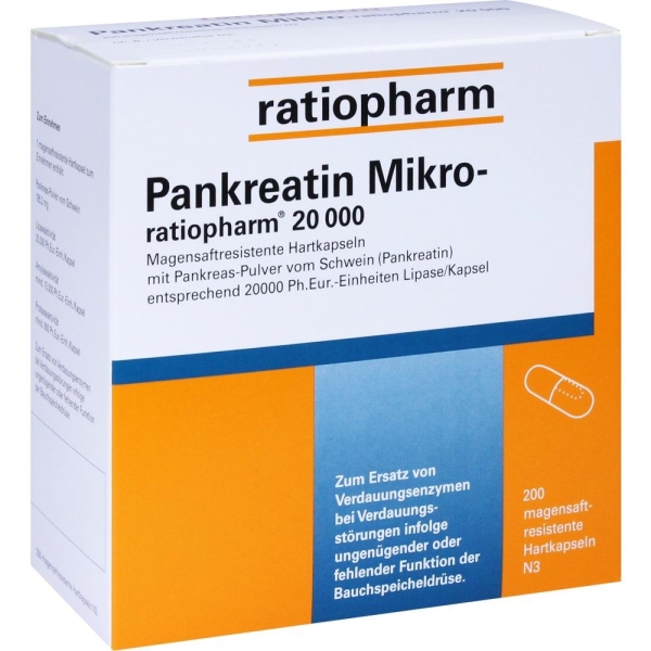 PANKREATIN Mikro-ratio.20.000 magensaftr.Hartkaps. 200 St