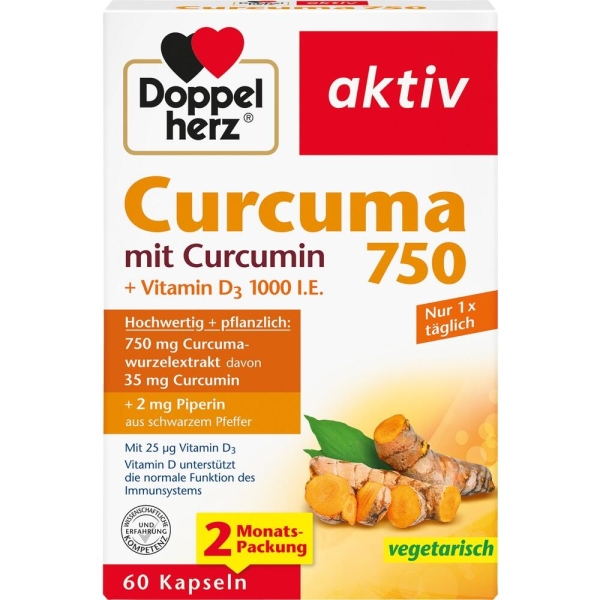 DOPPELHERZ Curcuma 750 Kapseln 60 St