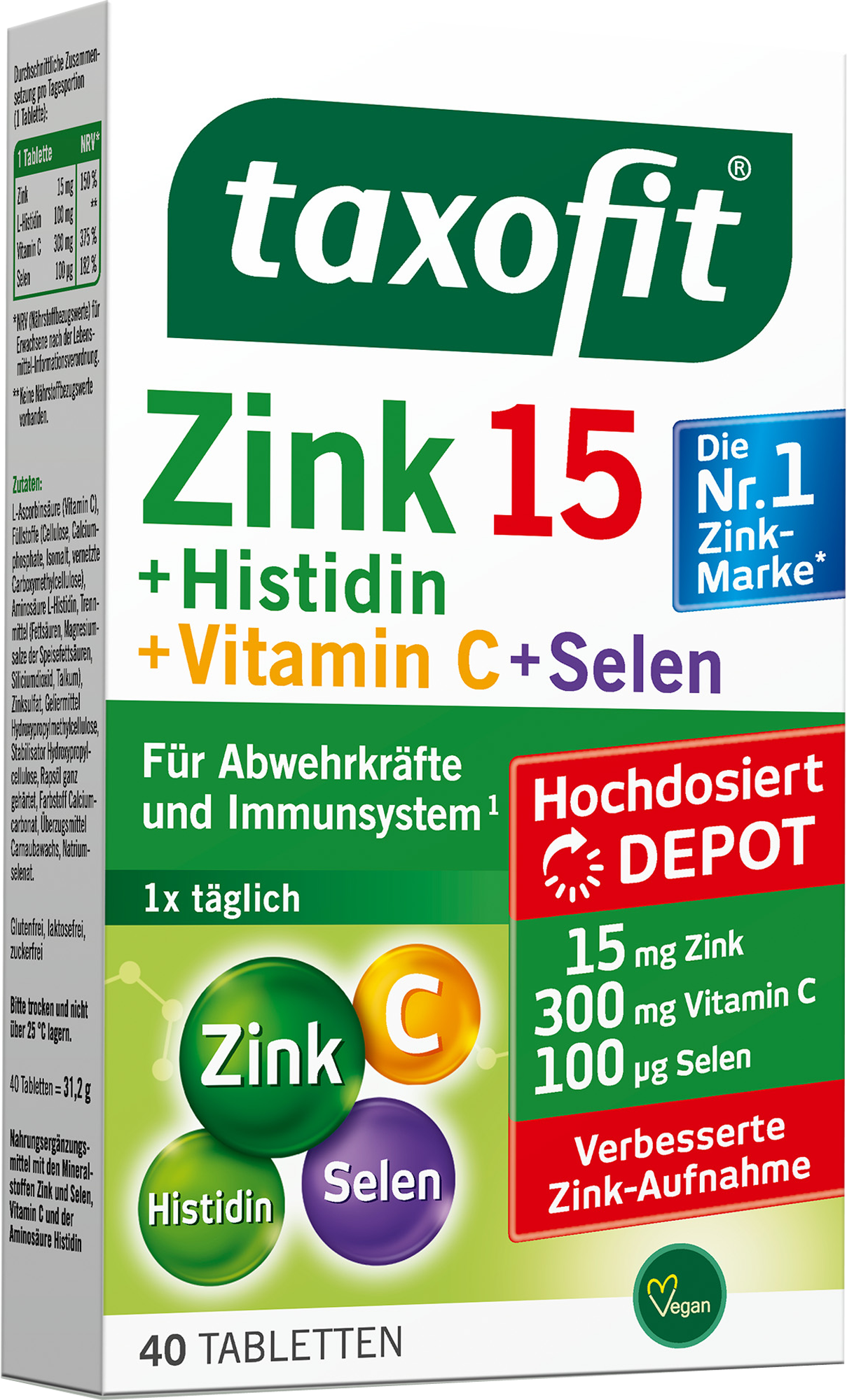 TAXOFIT Zink+Histidin+Selen Depot Tabletten