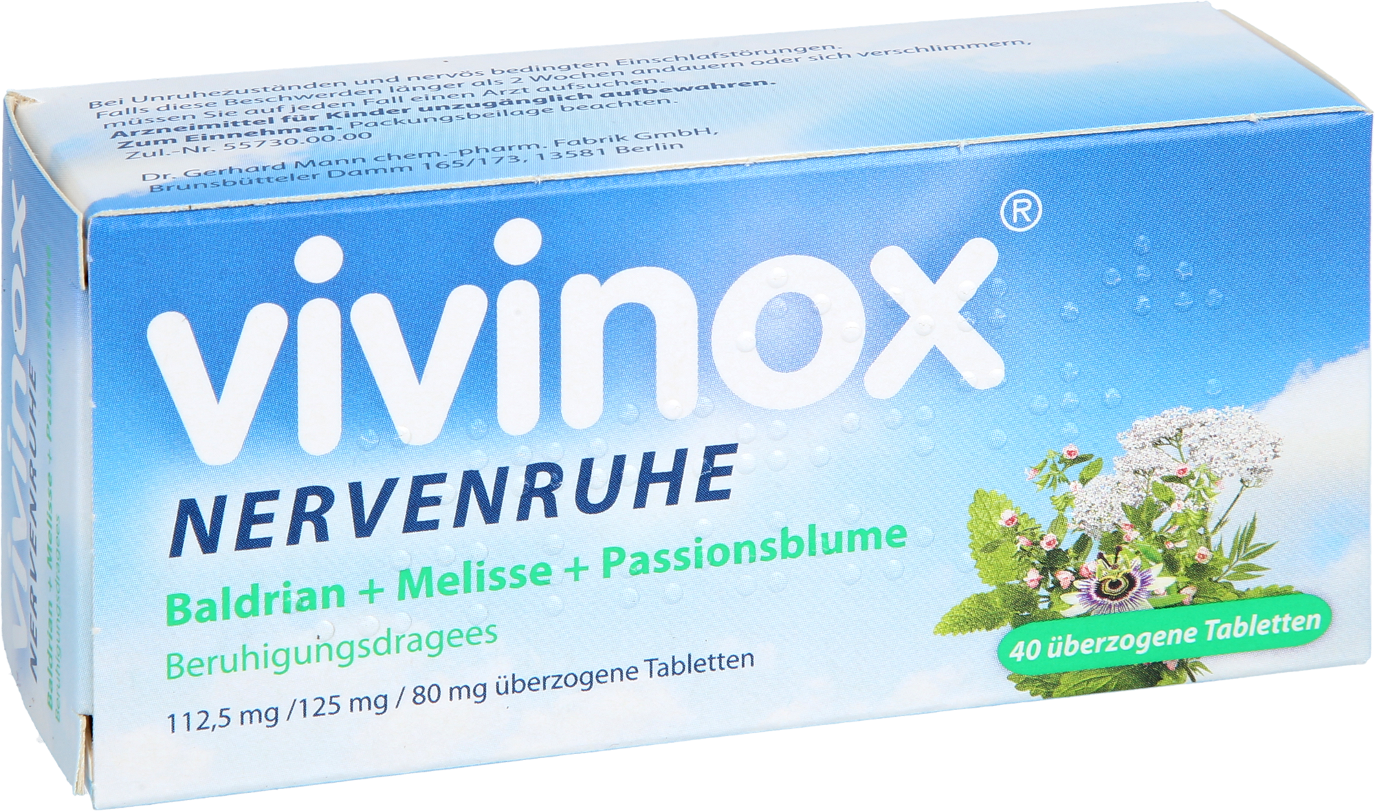 VIVINOX Nervenruhe Baldr.+Mel.+Passion.Beruh.Drag. 40 St