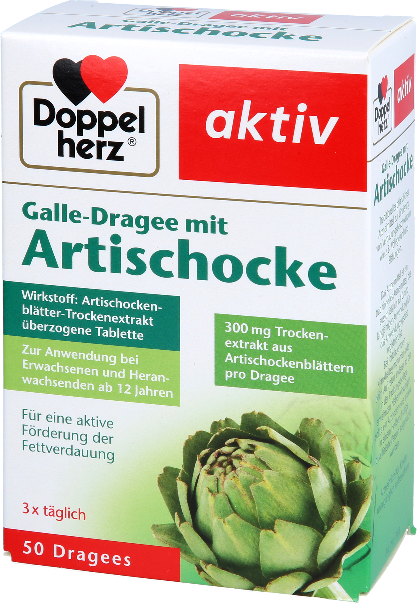DOPPELHERZ Galle-Dragee mit Artischocke
