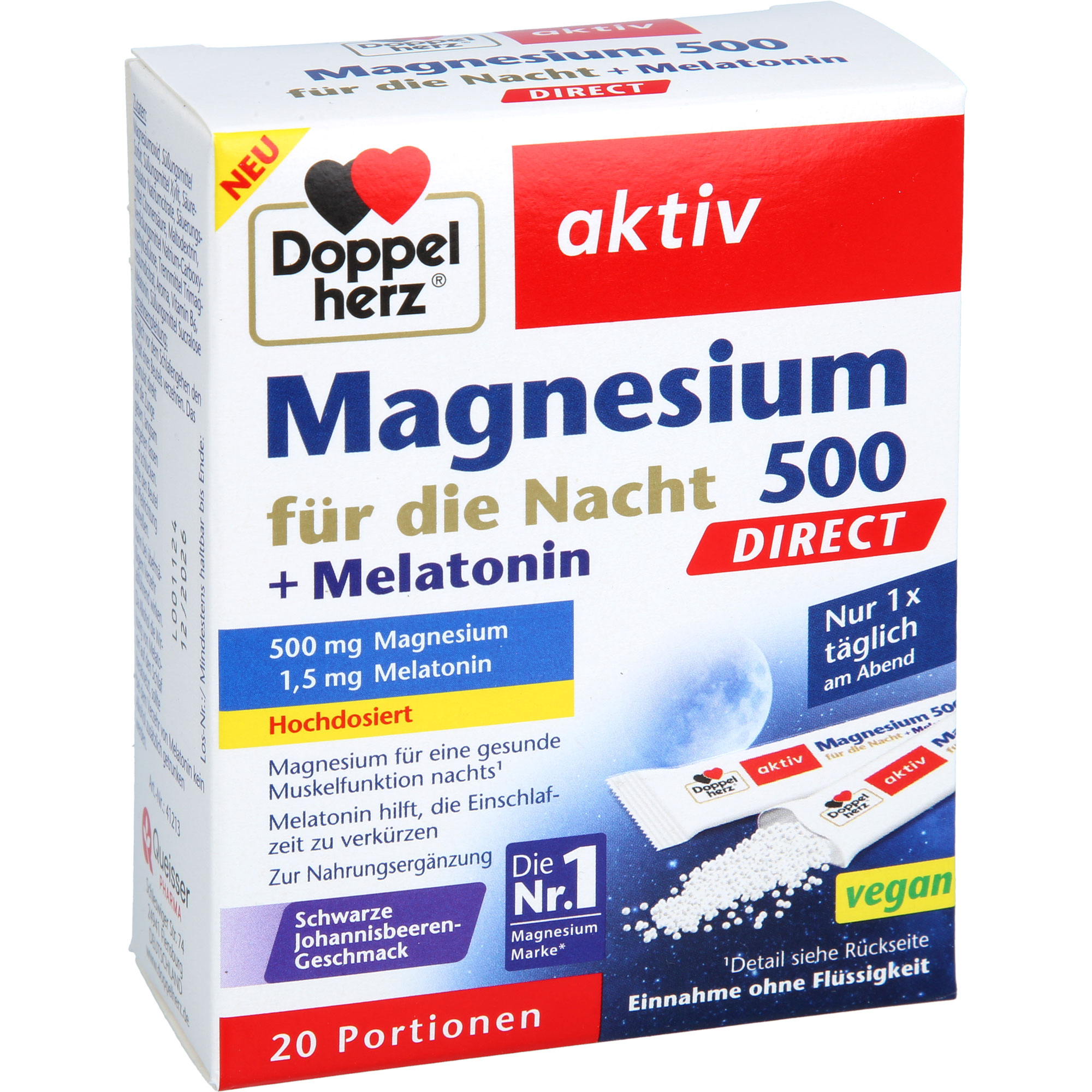DOPPELHERZ Mag.500 für die Nacht+Melatonin DIRECT