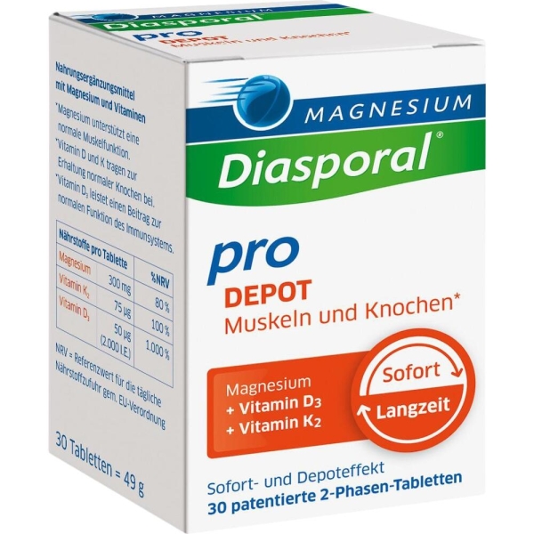 MAGNESIUM DIASPORAL pro D3+K2 DEPOT Muskel+Kno.Tab
