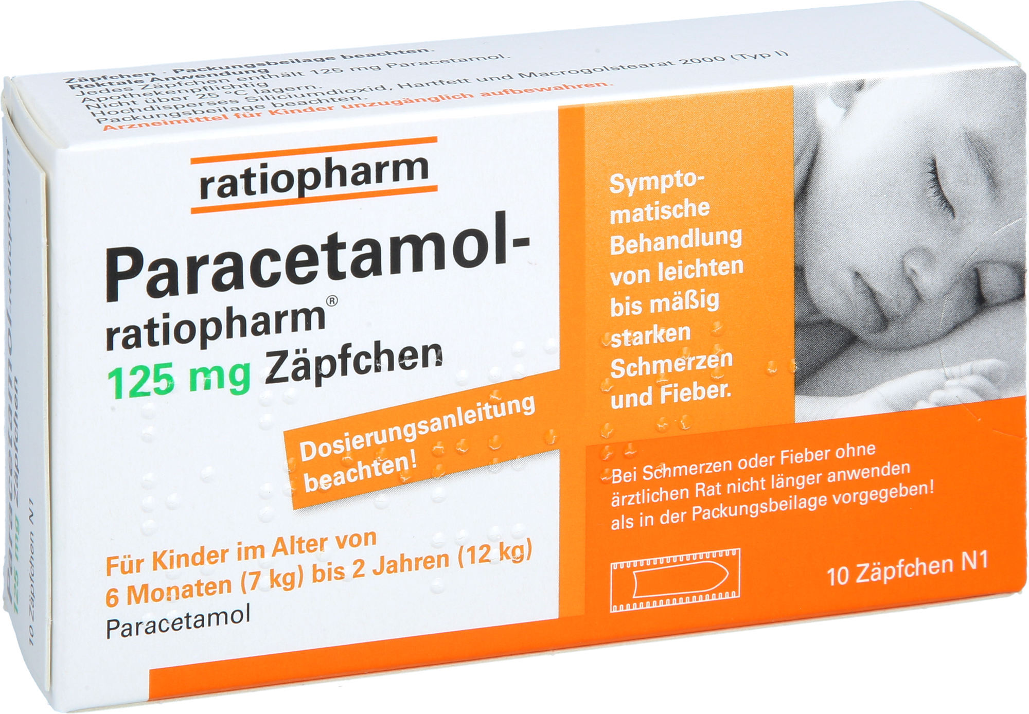PARACETAMOL-ratiopharm 125 mg Zäpfchen