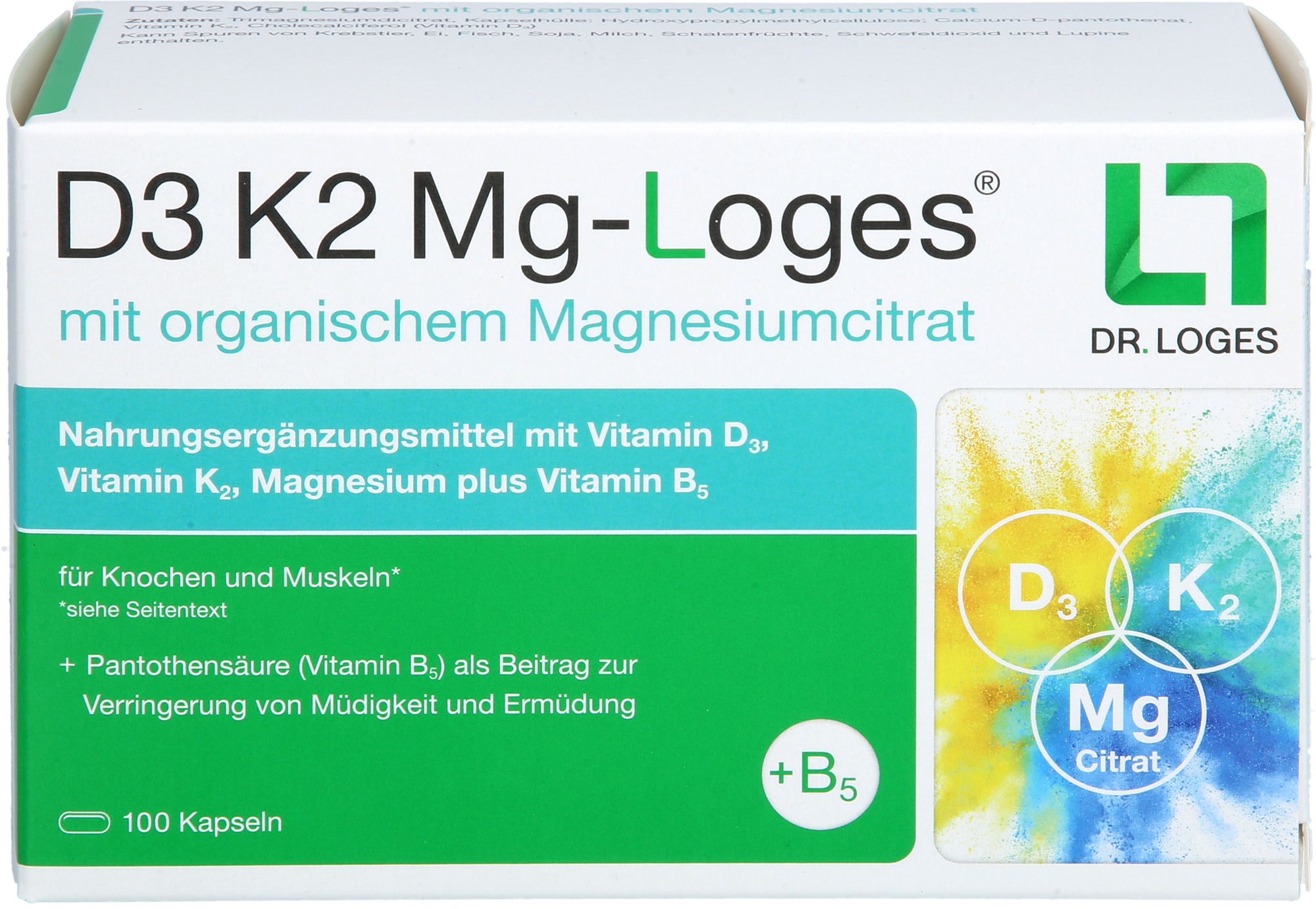 D3 K2 Mg-Loges Kapseln 100 St