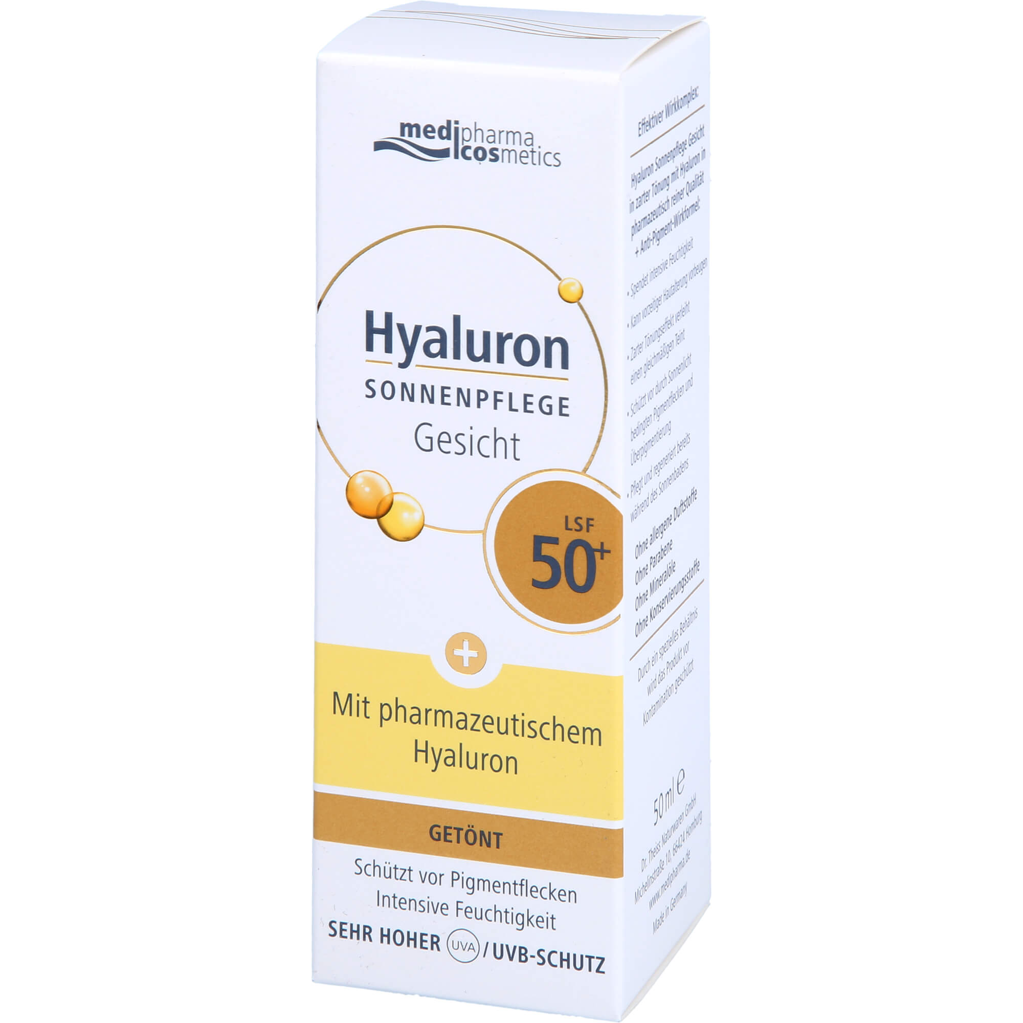 HYALURON SONNENPFLEGE Gesicht Creme LSF 50+ getönt