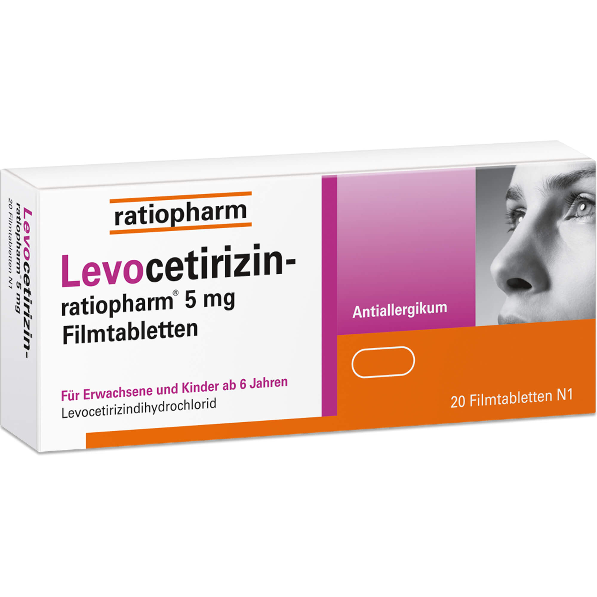 LEVOCETIRIZIN-ratiopharm 5 mg Filmtabletten 20 St
