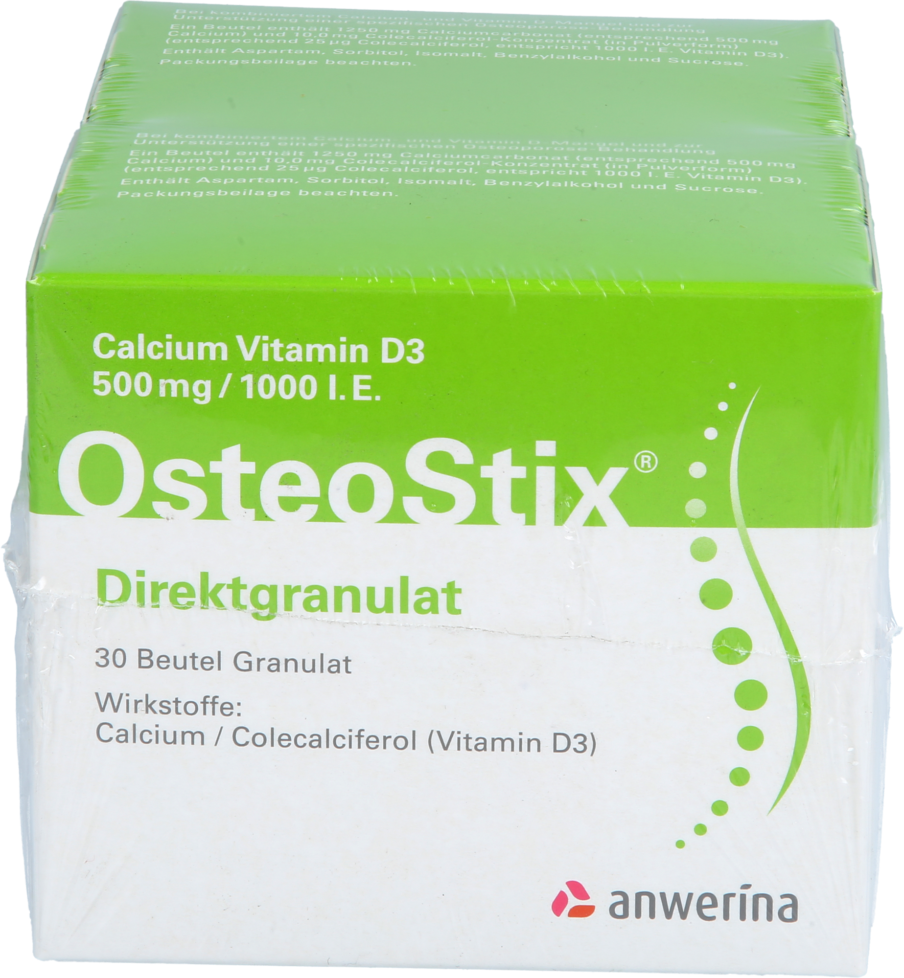 CALCIUM VITAMIN D3 500mg/1000IE OsteoStix Direktgr