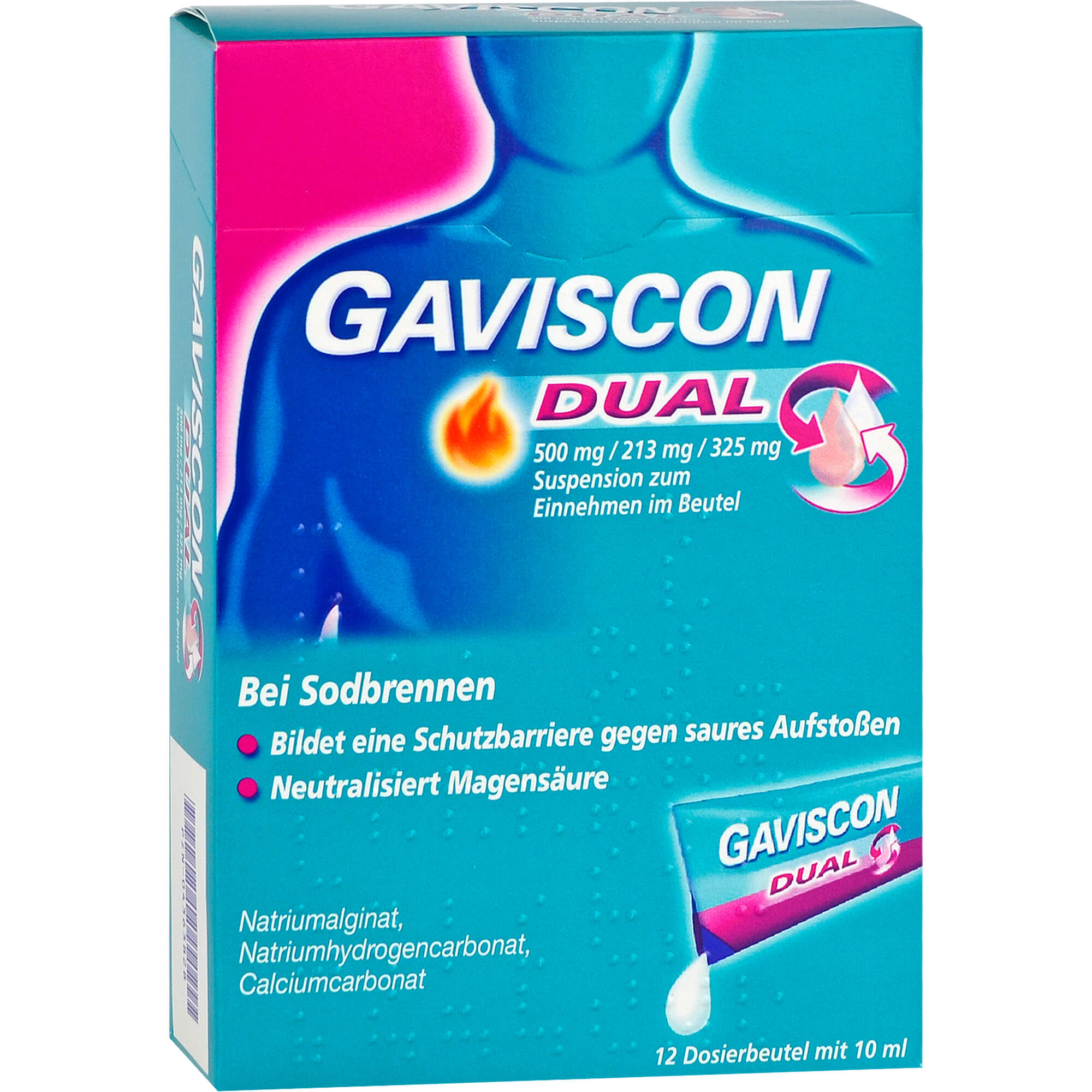 GAVISCON Dual 500mg/213mg/325mg Susp.z.Einn.Btl. 12X10 ml