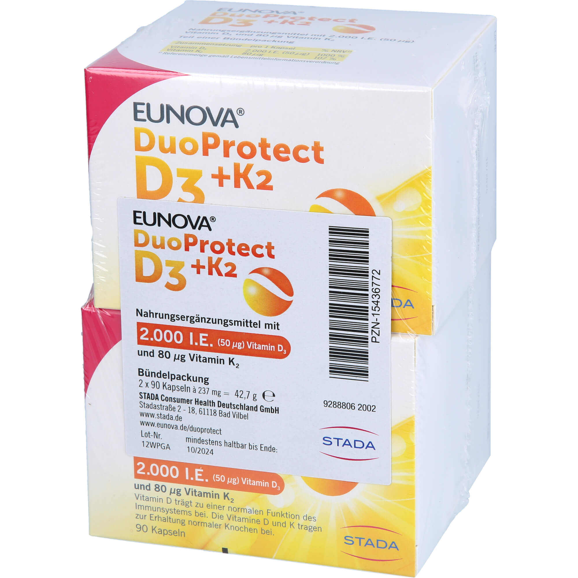 EUNOVA DuoProtect D3+K2 2000 I.E./80 μg Kaps.Kombi
