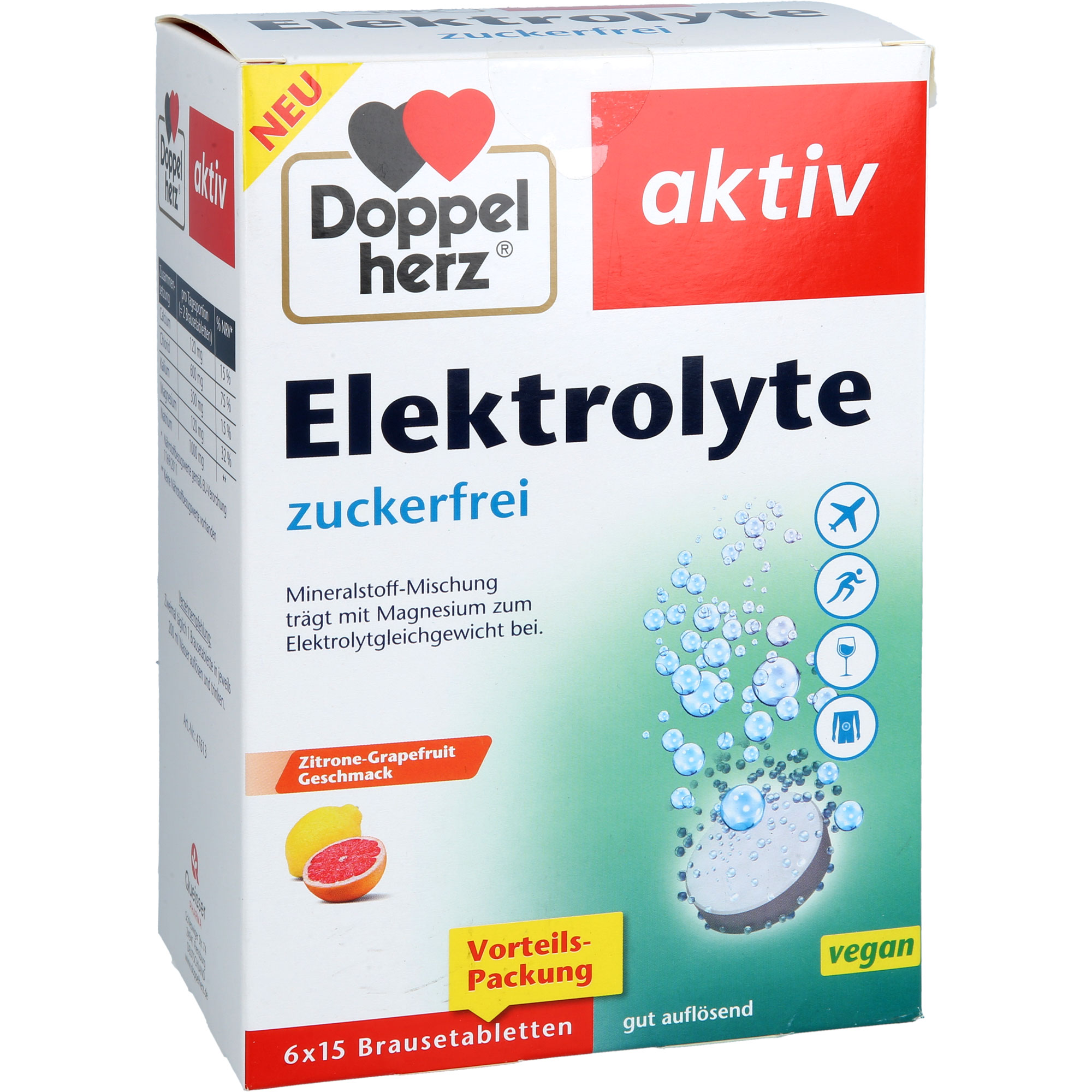 DOPPELHERZ Elektrolyte zuckerfrei Brausetabletten