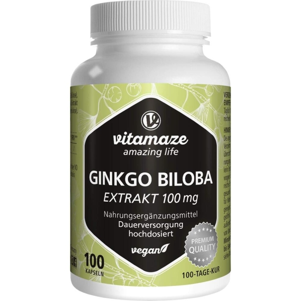 GINKGO BILOBA 100 mg hochdosiert vegan Kapseln