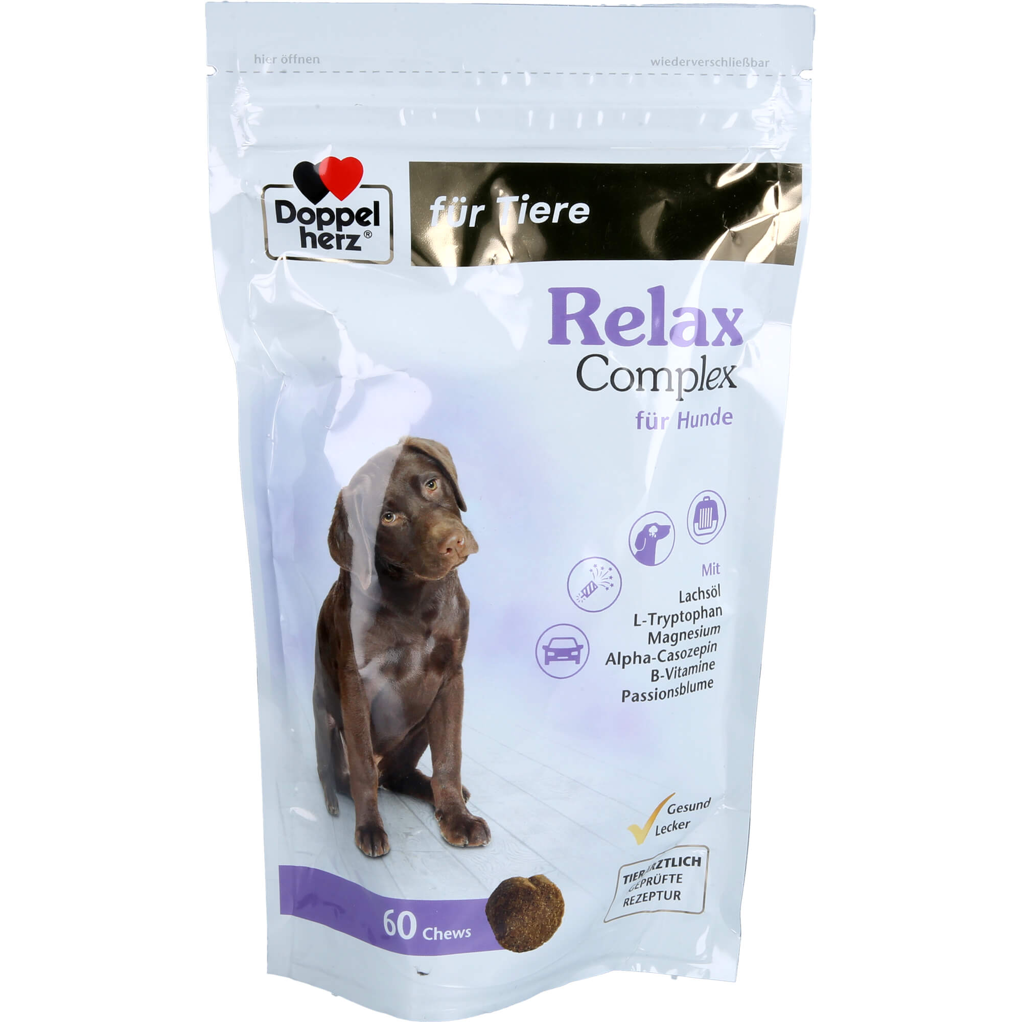 DOPPELHERZ für Tiere Relax Complex Chews f.Hunde 60 St