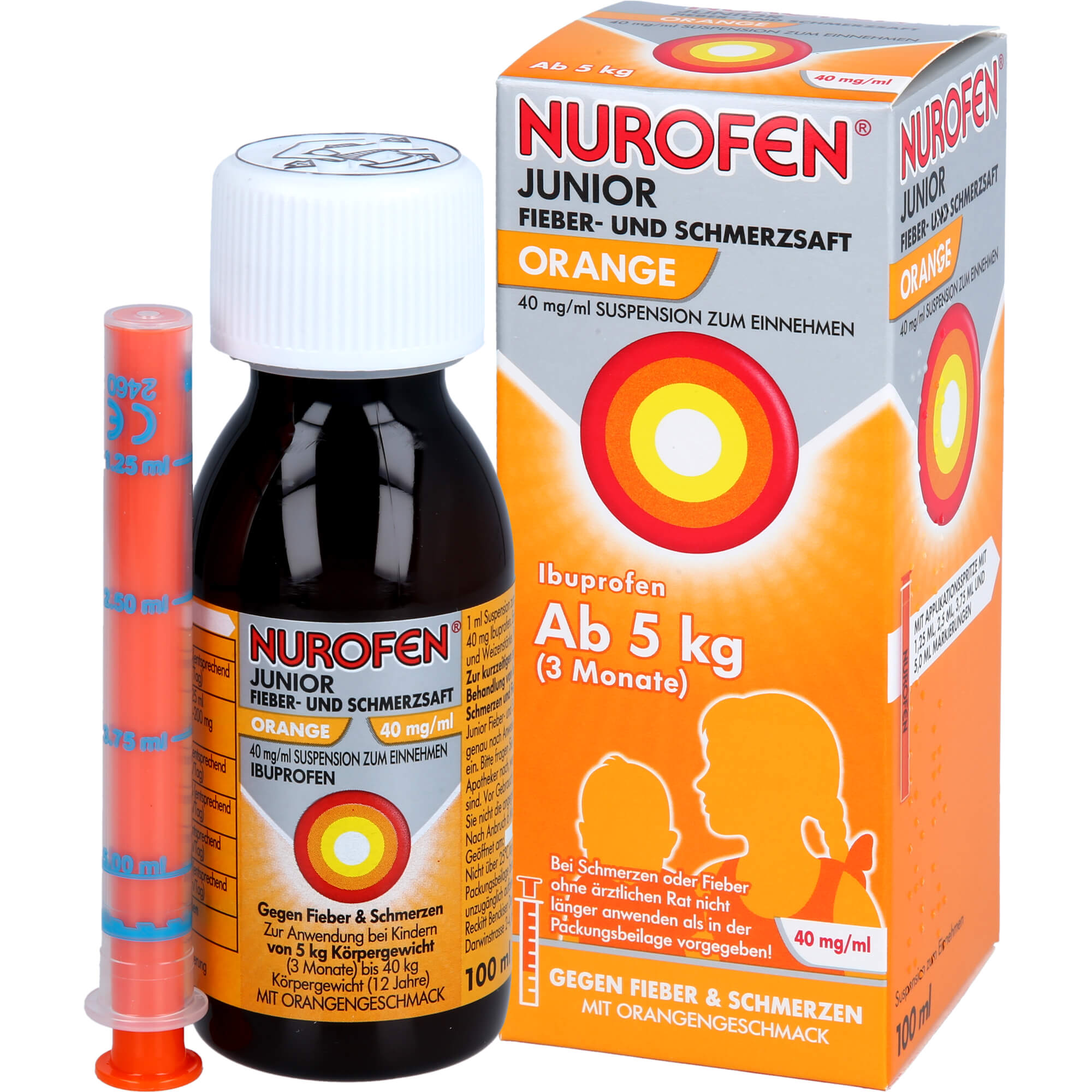 NUROFEN Junior Fieber-u.Schmerzsaft Oran.40 mg/ml
