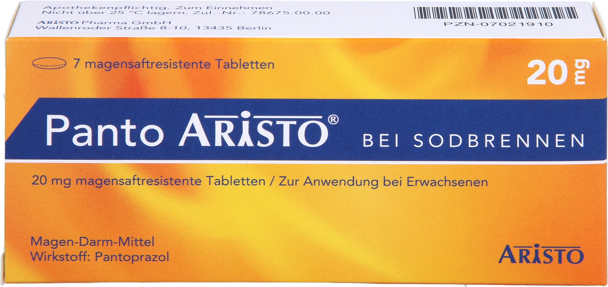 PANTO Aristo bei Sodbrennen 20 mg magensaftr.Tabl. 7 St