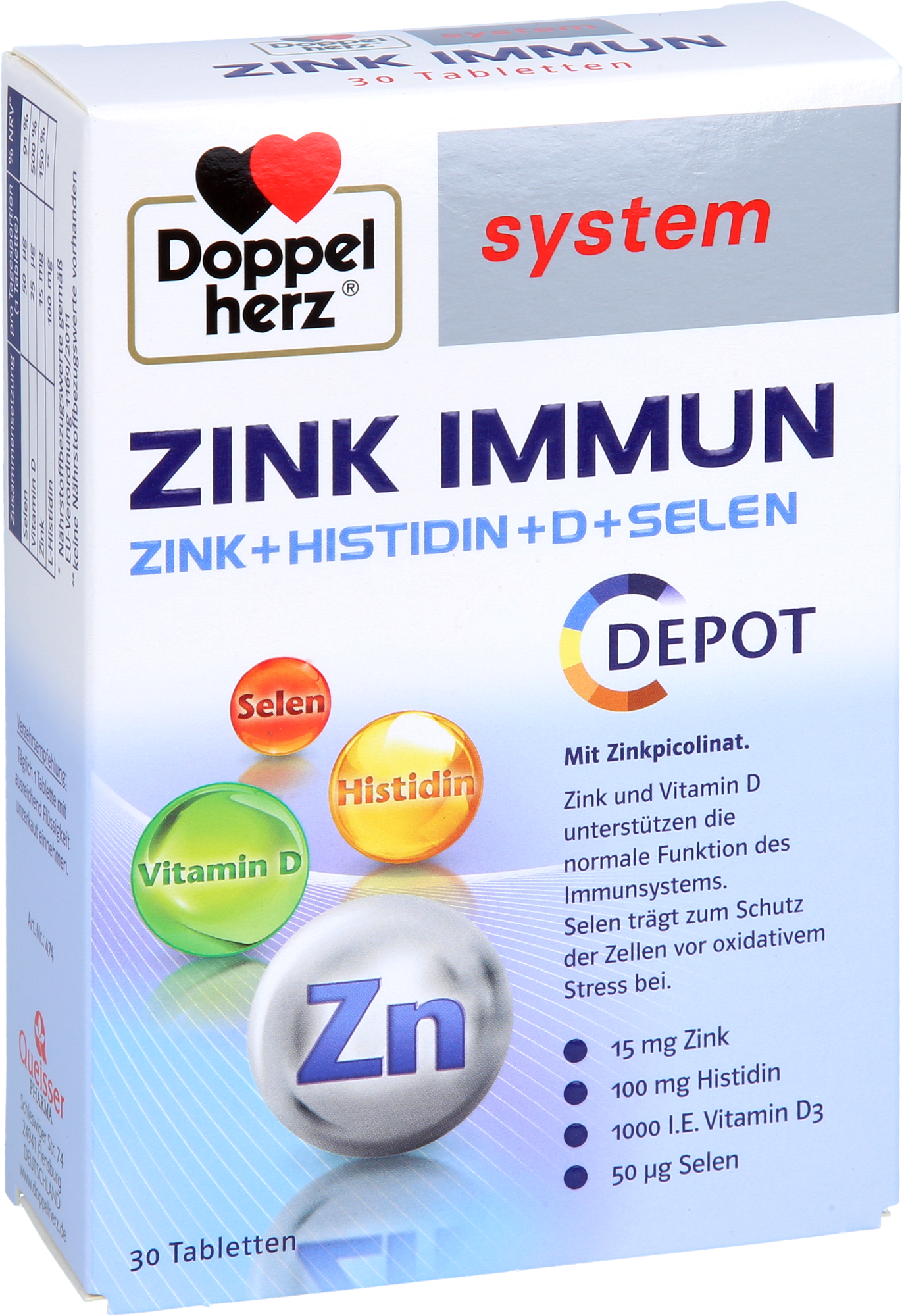 DOPPELHERZ Zink Immun Depot system Tabletten