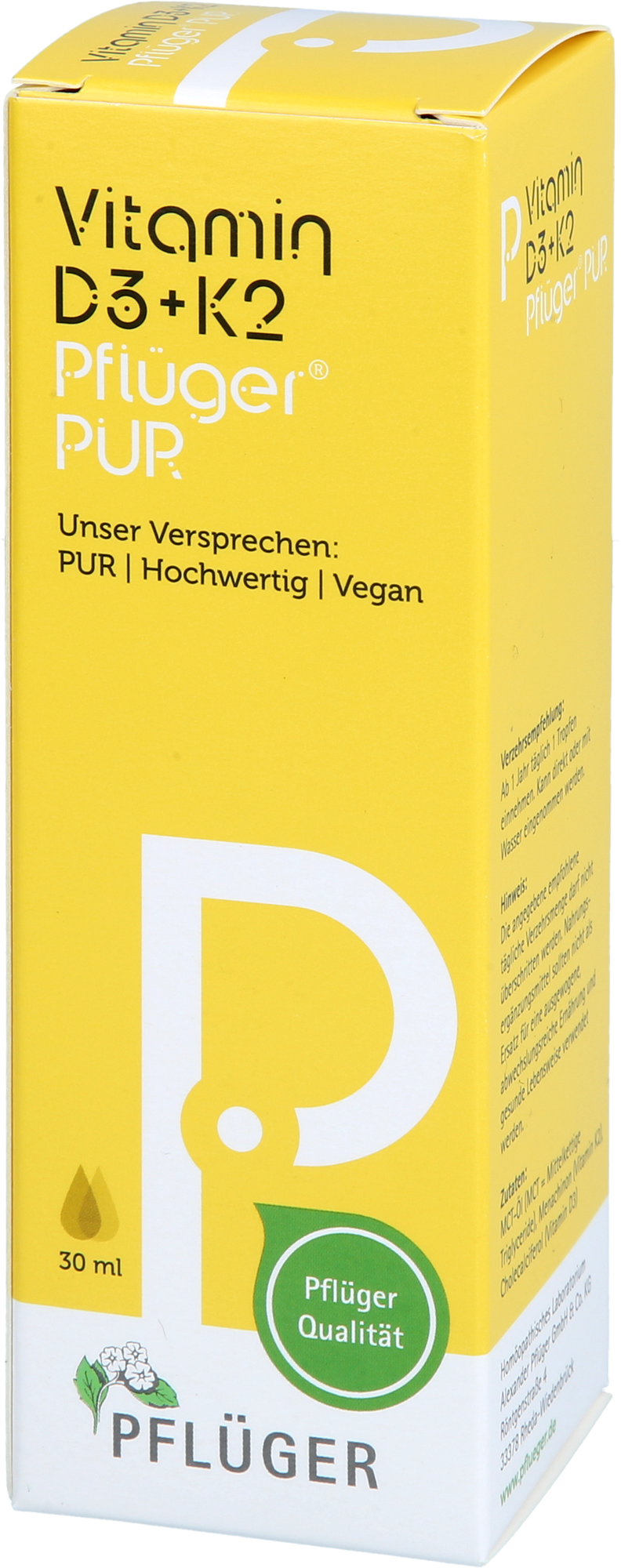 VITAMIN D3+K2 Pflüger PUR 500 I.E./25 μg Tropfen