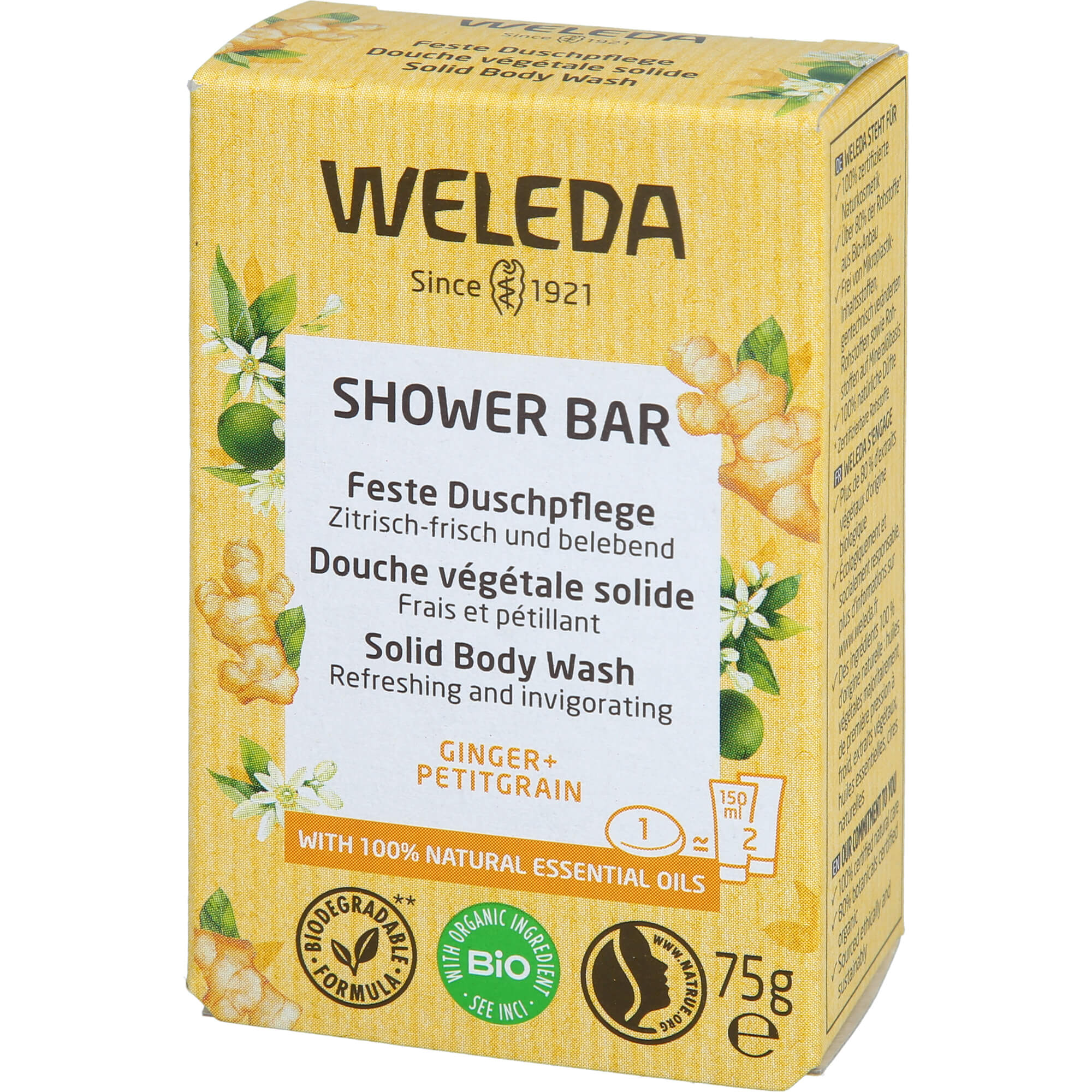 WELEDA feste Duschpflege Ginger+Petitgrain
