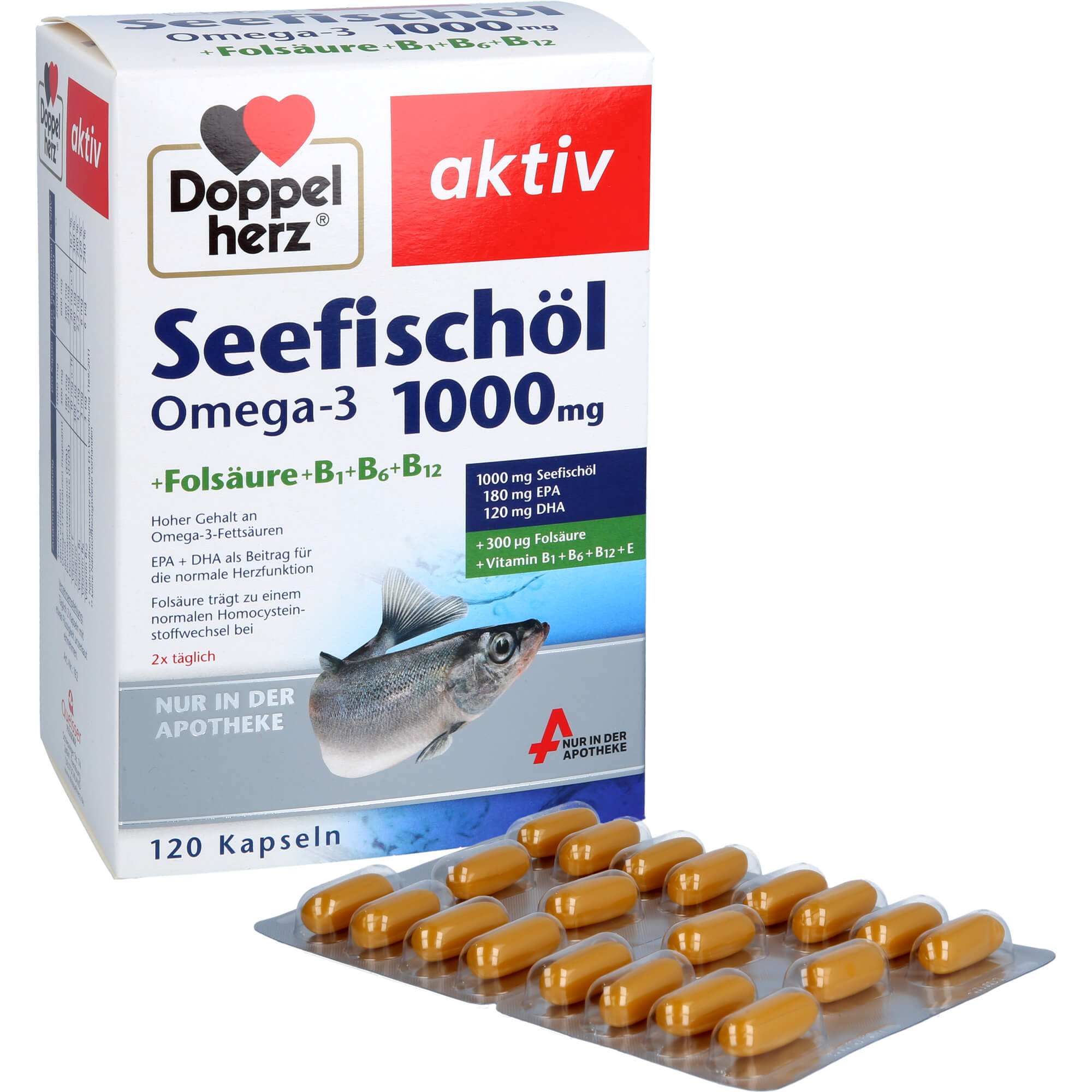 DOPPELHERZ Seefischöl Omega-3 1.000 mg+Fols.Kaps.