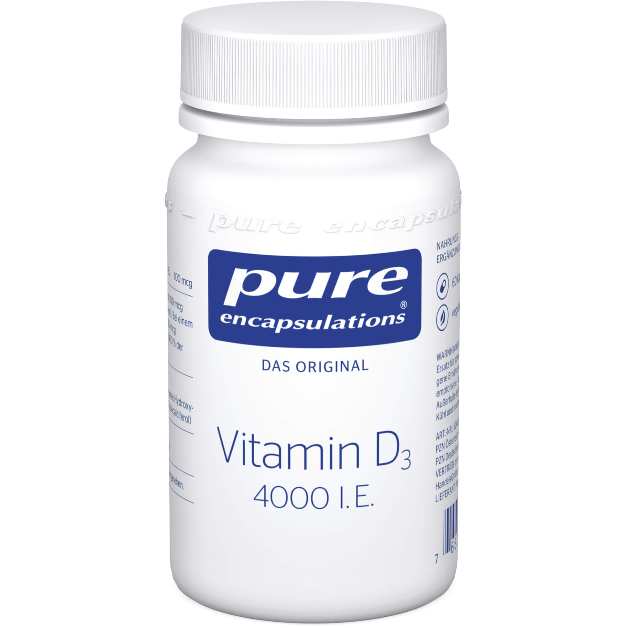PURE ENCAPSULATIONS Vitamin D3 4000 I.E. Kapseln 60 St