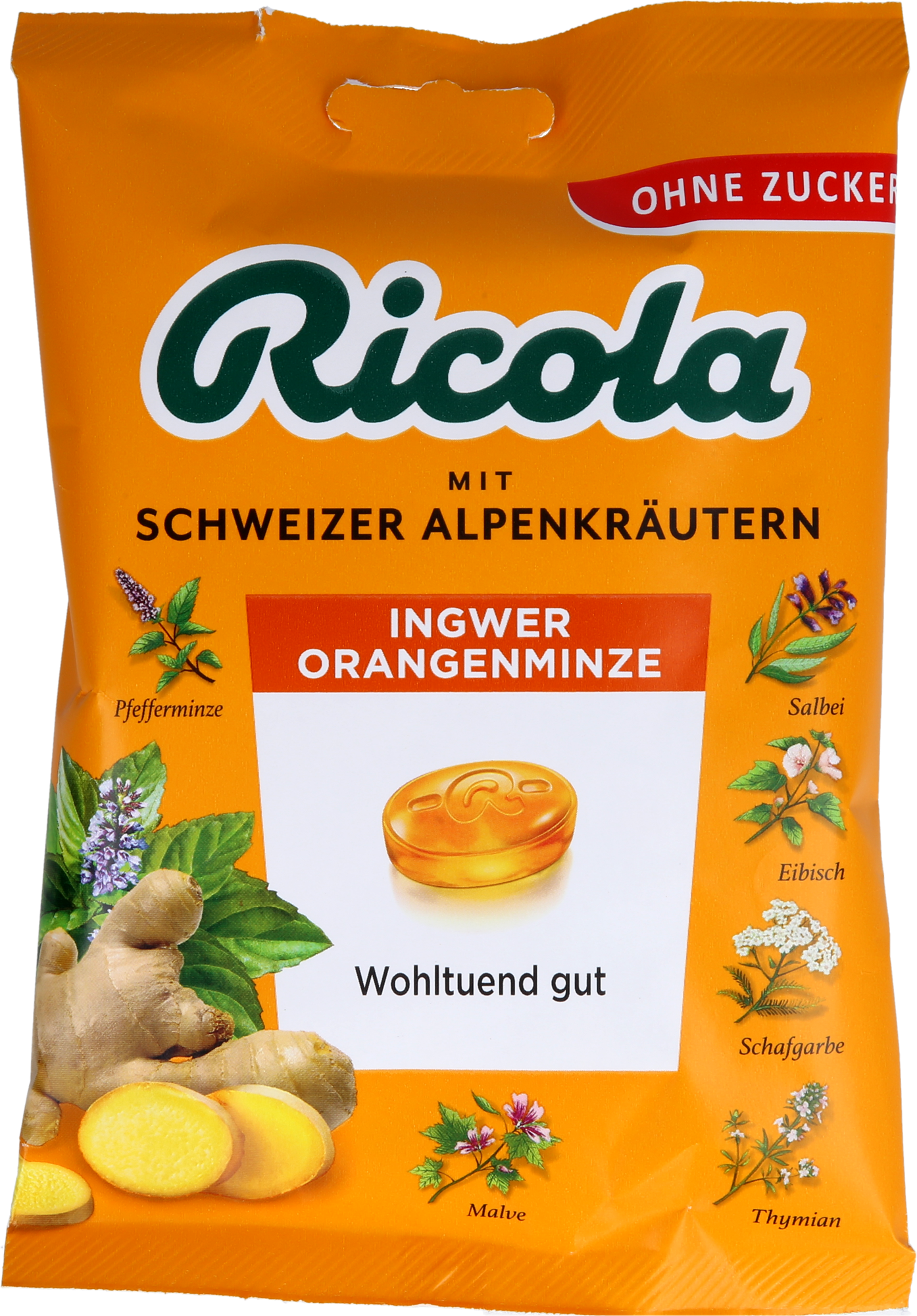 RICOLA o.Z.Beutel Ingwer Orangenminze Bonbons