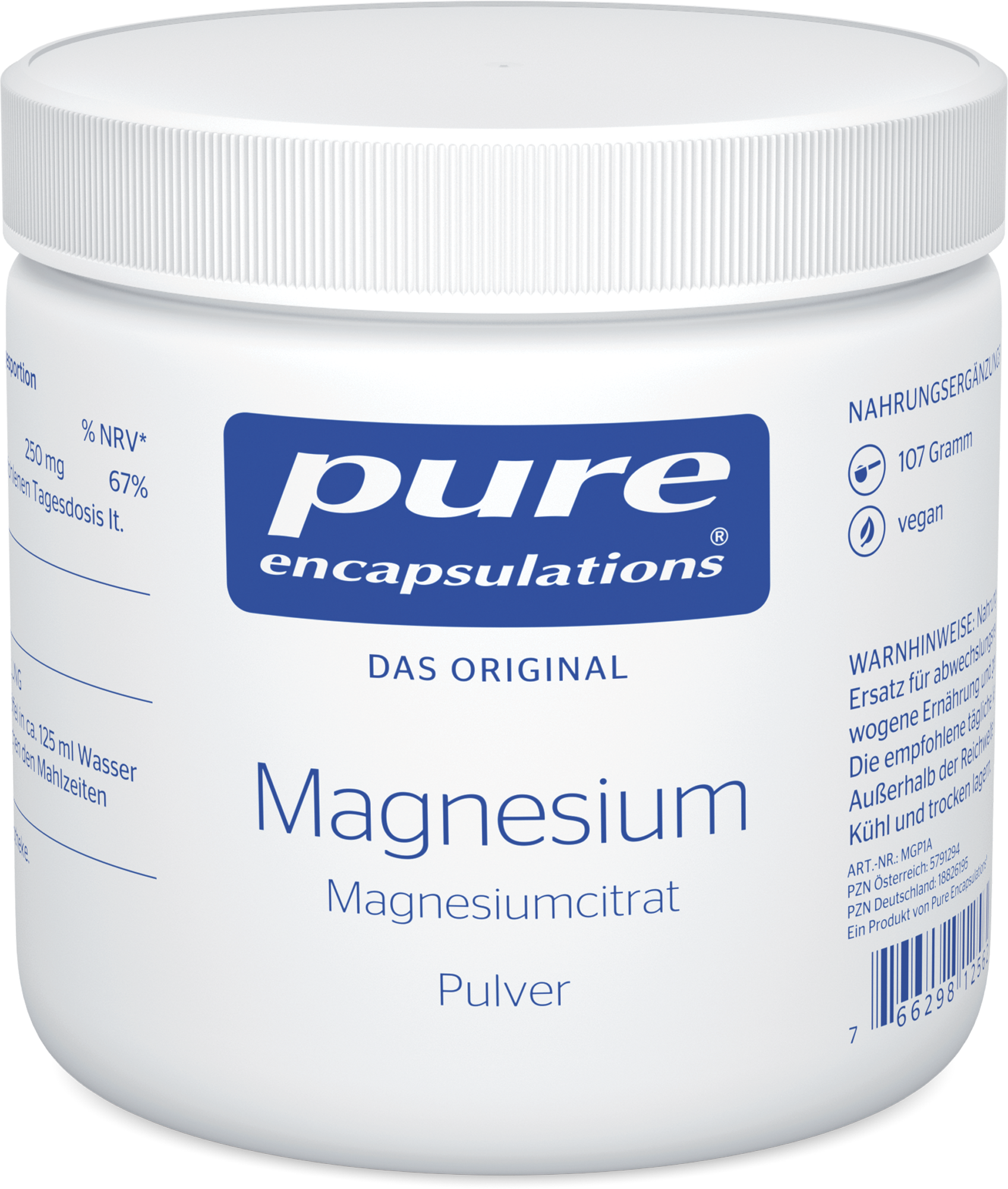 PURE ENCAPSULATIONS Magnesium Magn.Citrat Pulver
