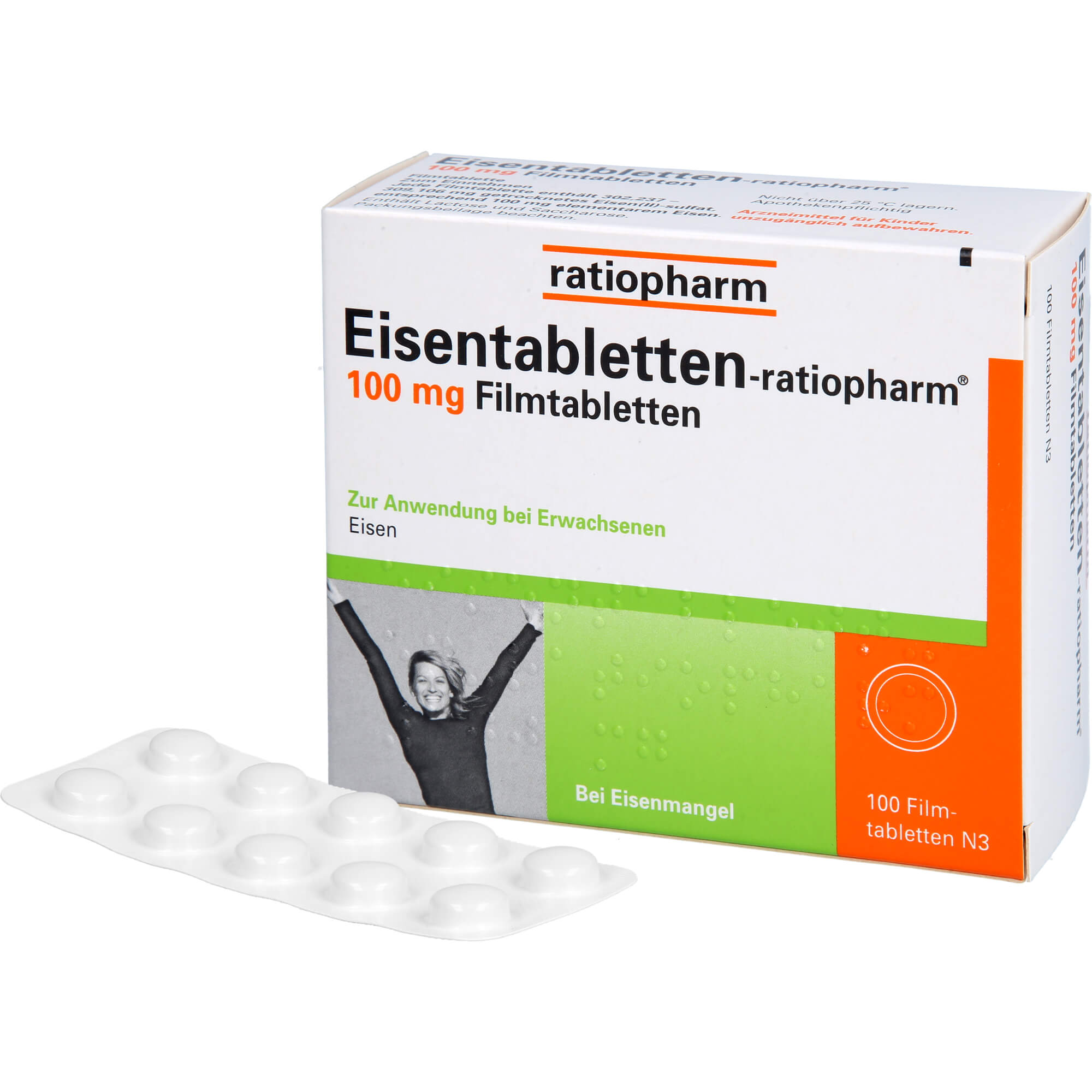 EISENTABLETTEN-ratiopharm 100 mg Filmtabletten 100 St