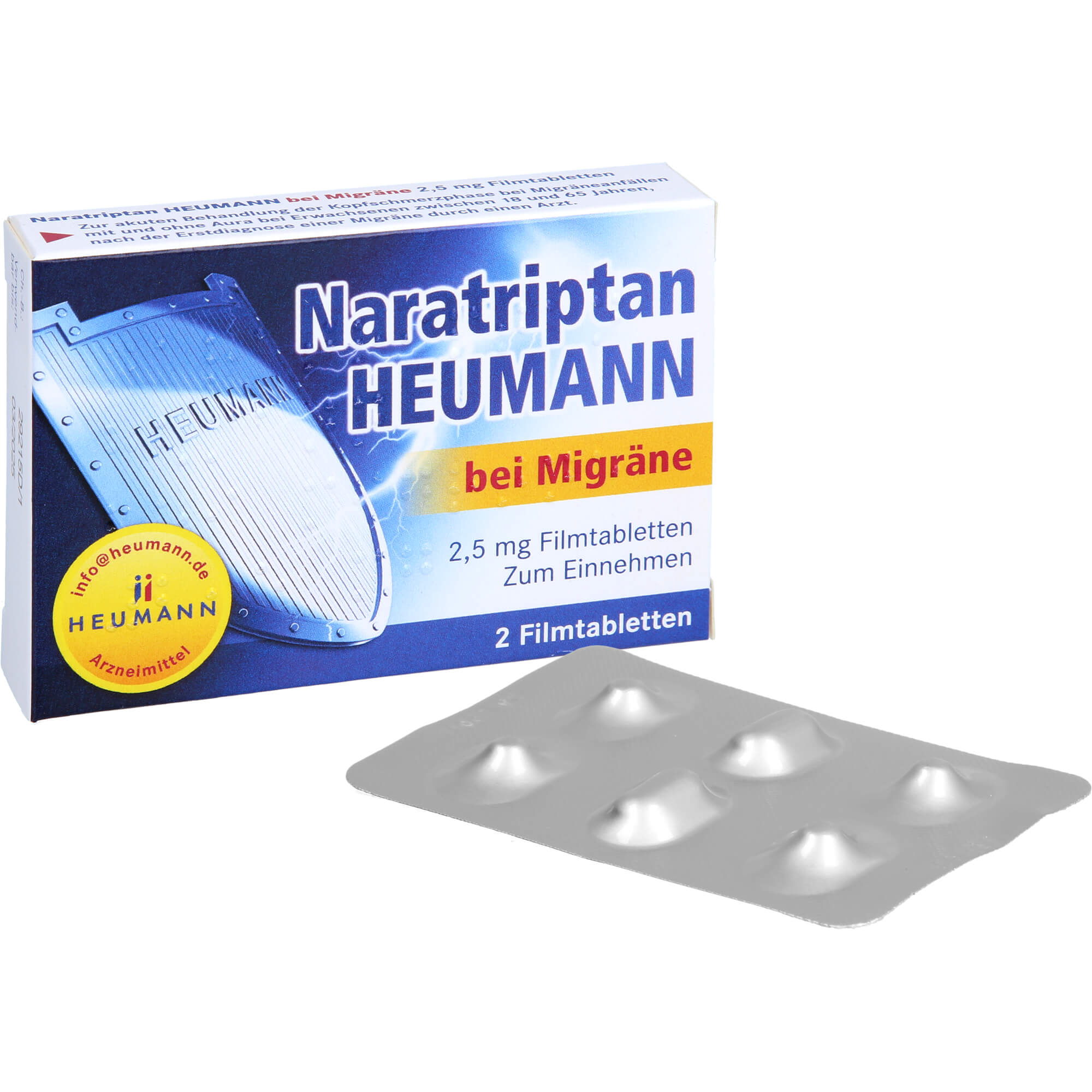 NARATRIPTAN Heumann bei Migräne 2,5 mg Filmtabl.