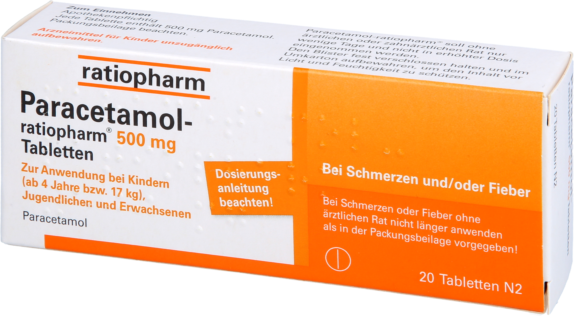 PARACETAMOL-ratiopharm 500 mg Tabletten