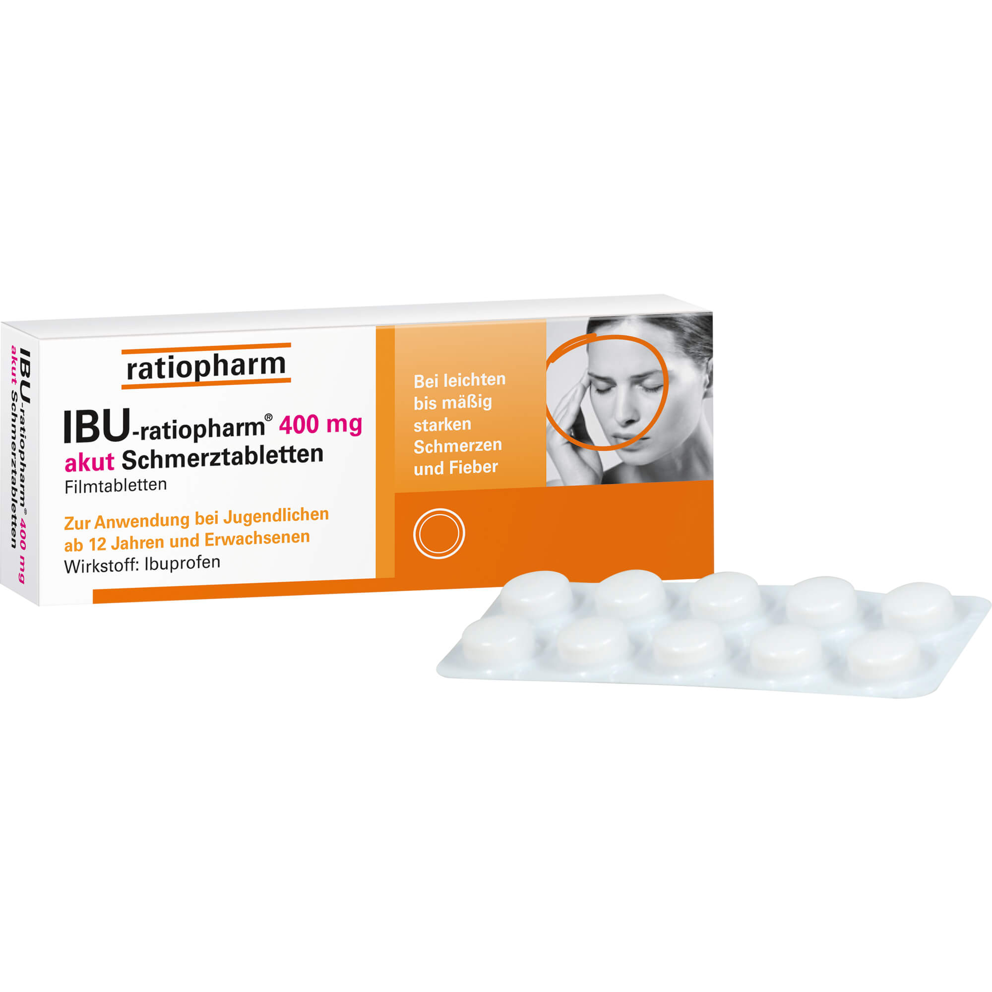 IBU-RATIOPHARM 400 mg akut Schmerztbl.Filmtabl. 20 St