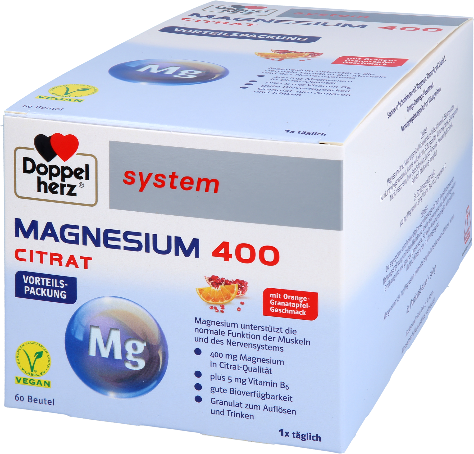 DOPPELHERZ Magnesium 400 Citrat system Granulat 60 St