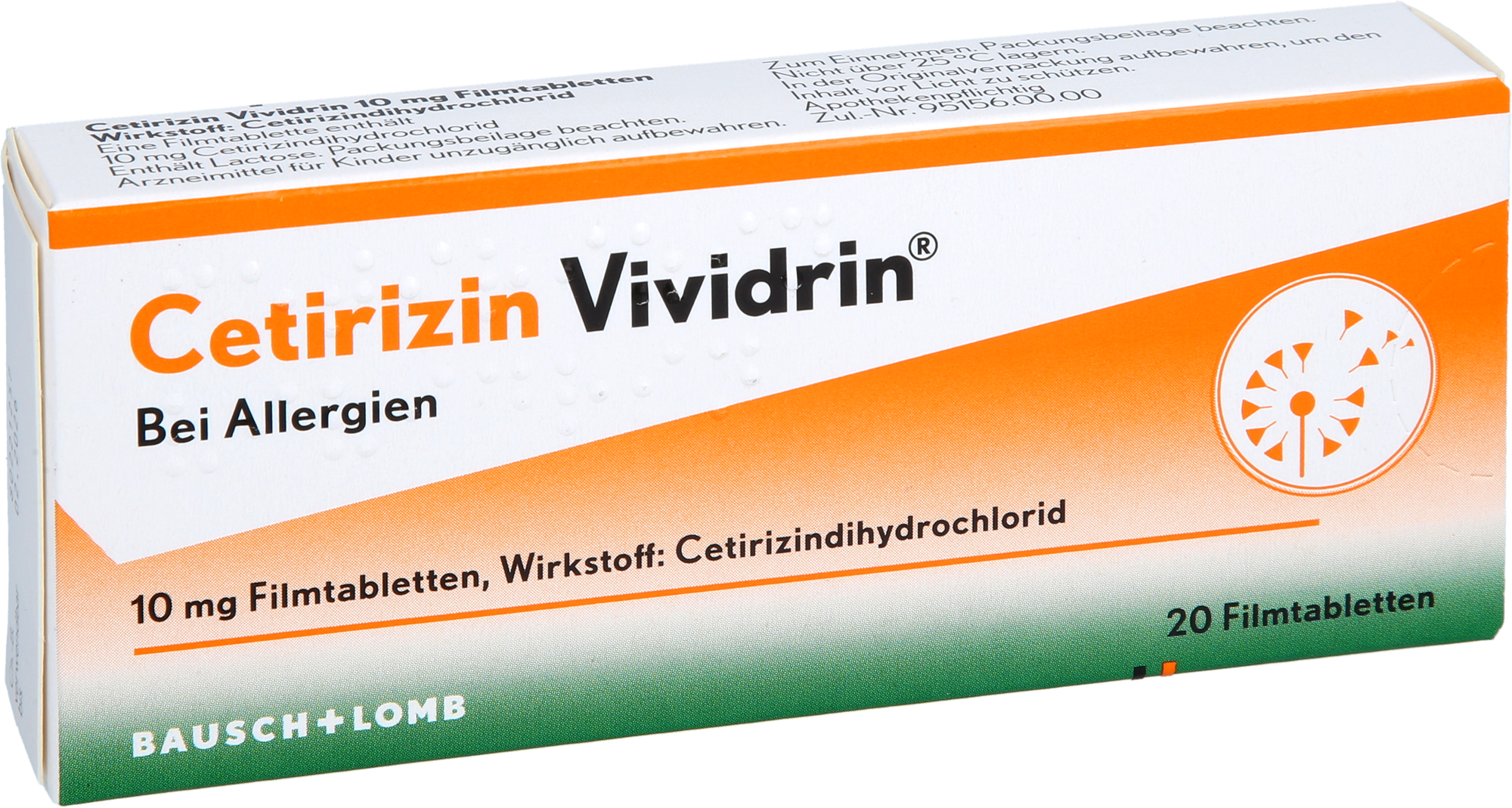 CETIRIZIN Vividrin 10 mg Filmtabletten 20 St